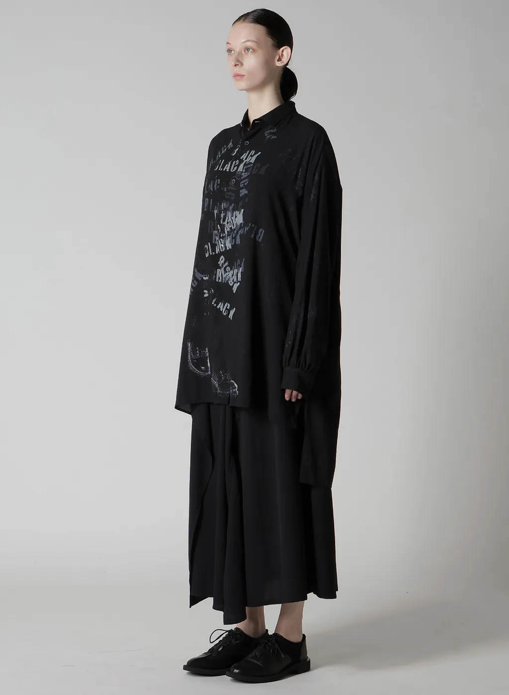 Print Big Blouse Black