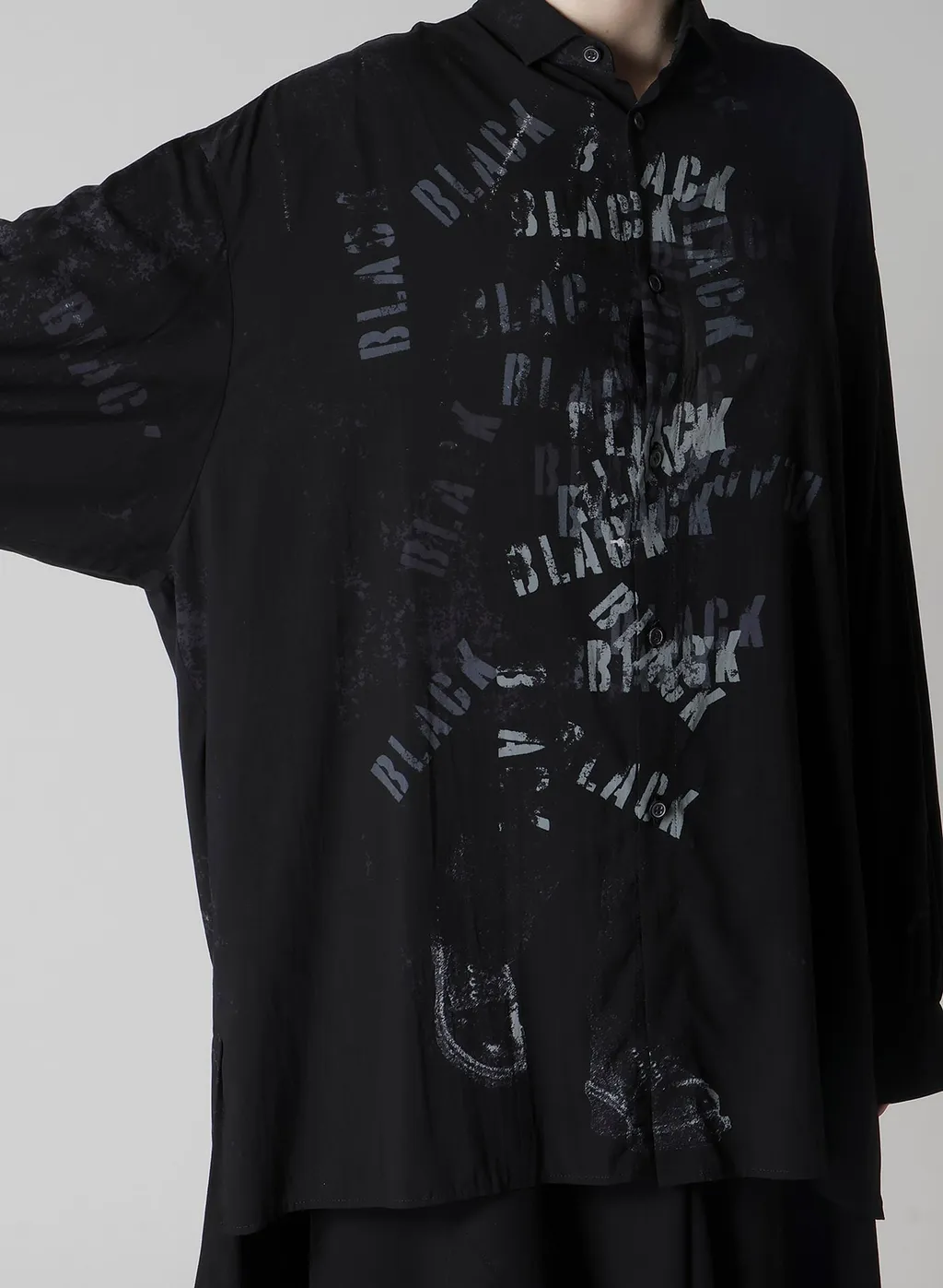 Print Big Blouse Black