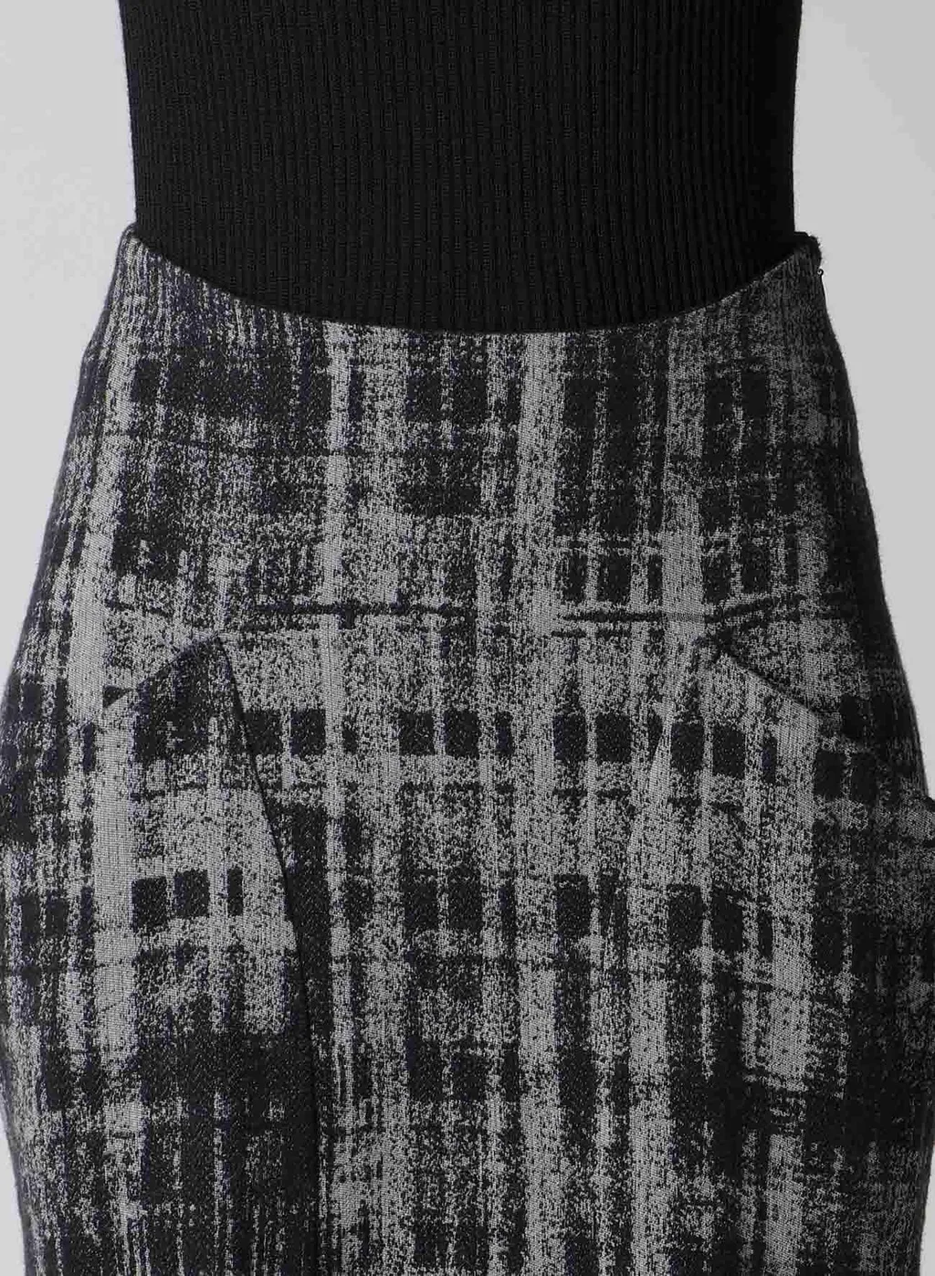 Faded Plaid Jacquard Drop Skirt