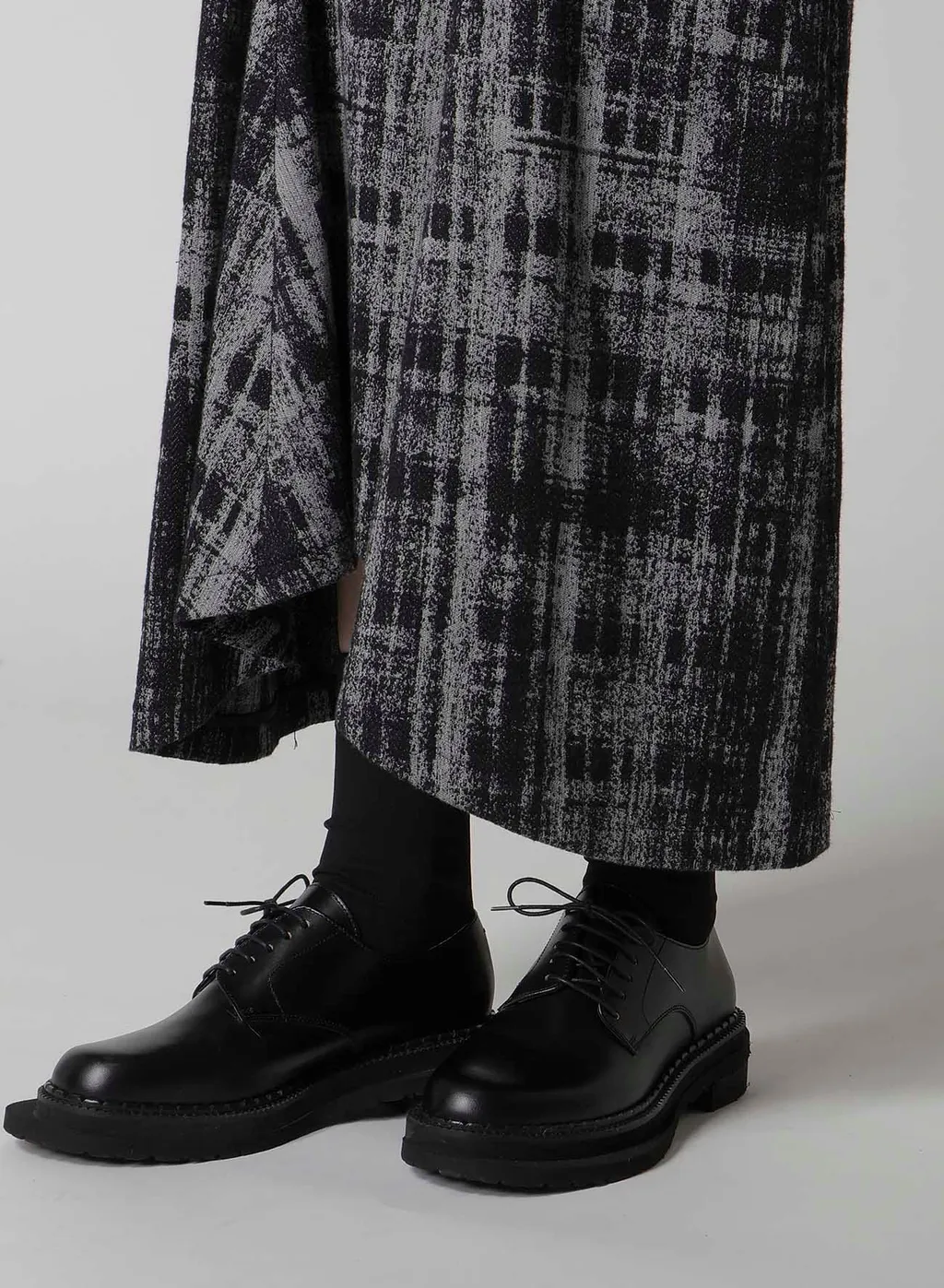 Faded Plaid Jacquard Drop Skirt