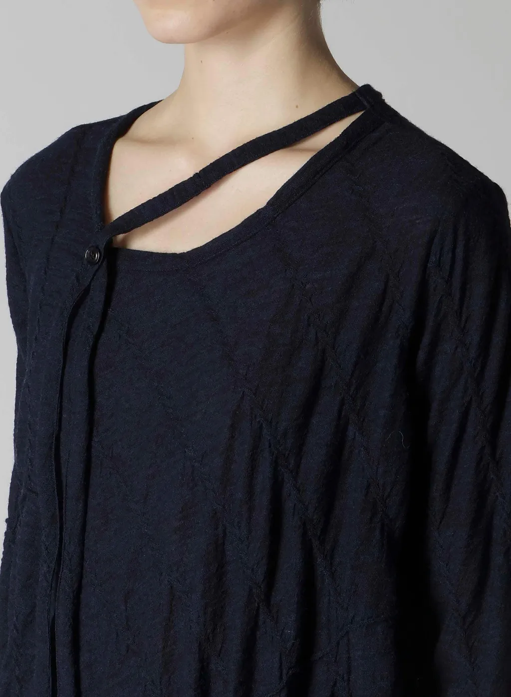 Diagonal Cable Jq String Collar Long T
