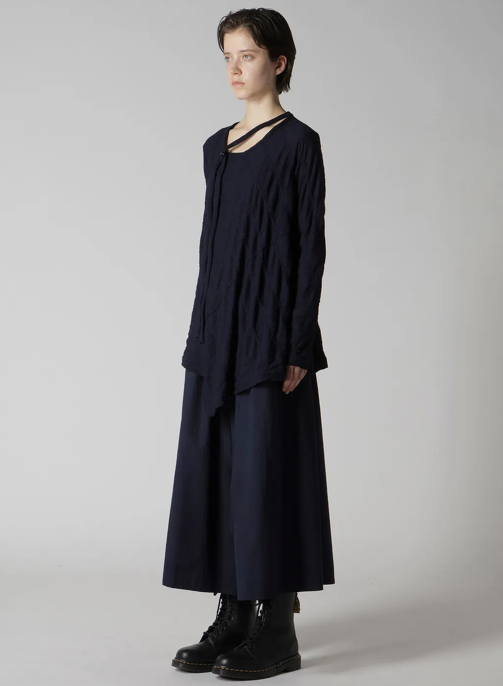Diagonal Cable Jq String Collar Long T