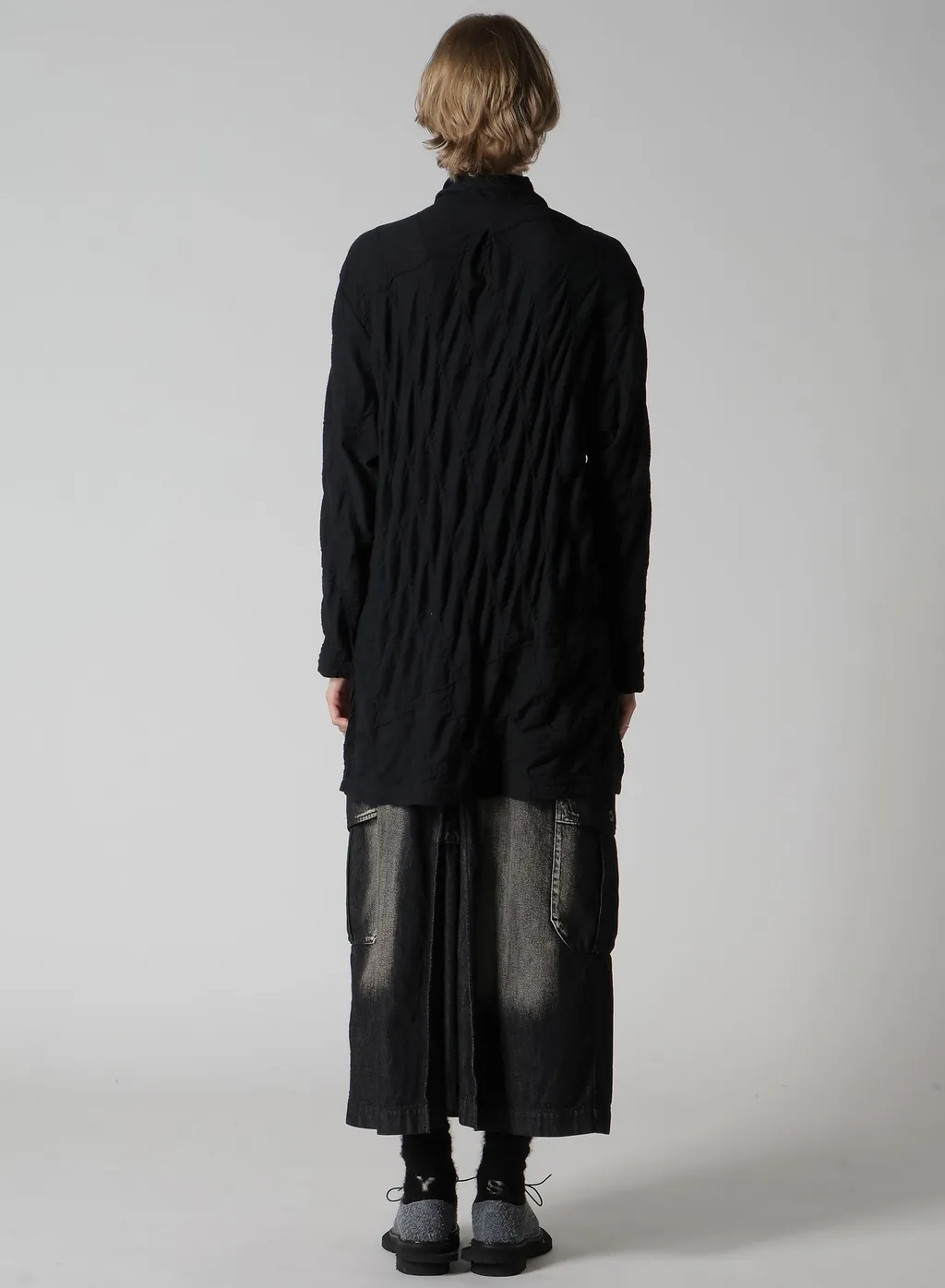Diagonal Cable Jq Bow Tie Blouse T