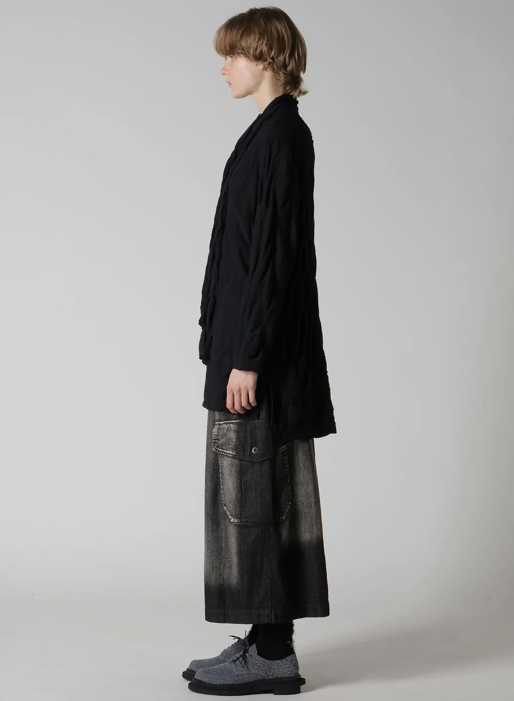 Diagonal Cable Jq Bow Tie Blouse T
