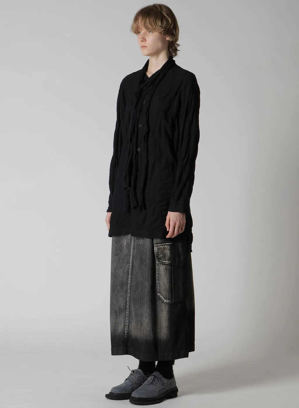 Diagonal Cable Jq Bow Tie Blouse T