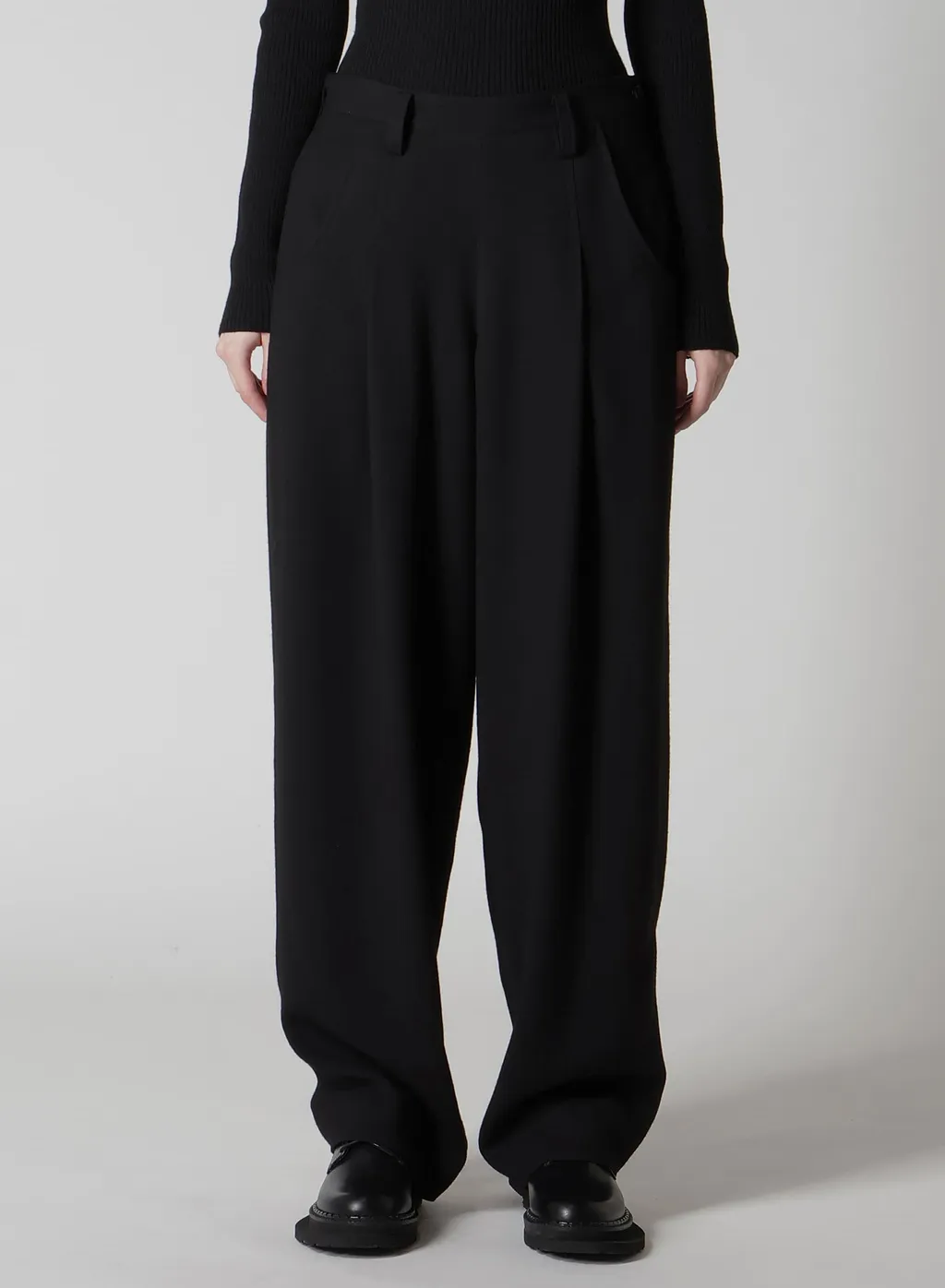 W/Ry Washer Processed Gauze Single Tuck Pants