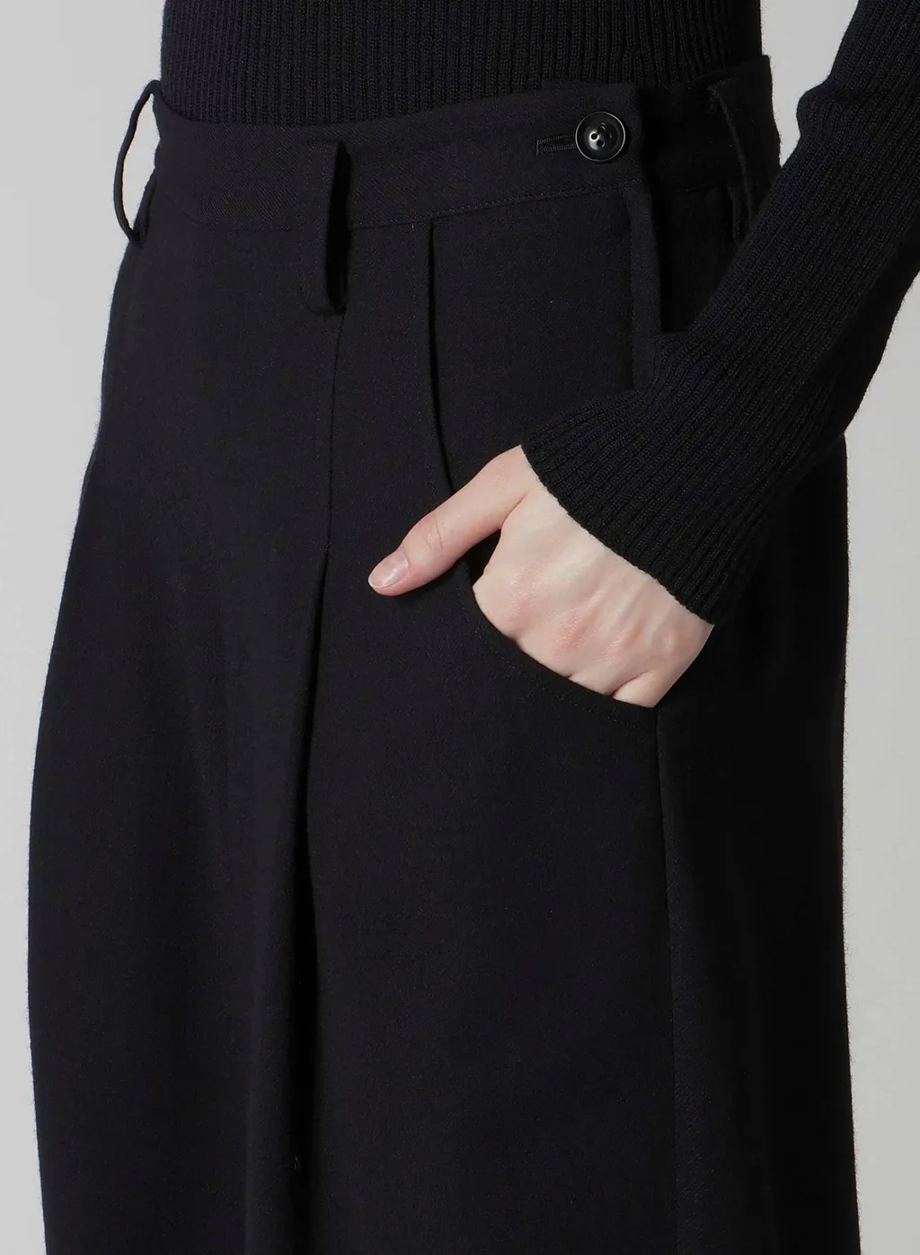 W/Ry Washer Processed Gauze Single Tuck Pants