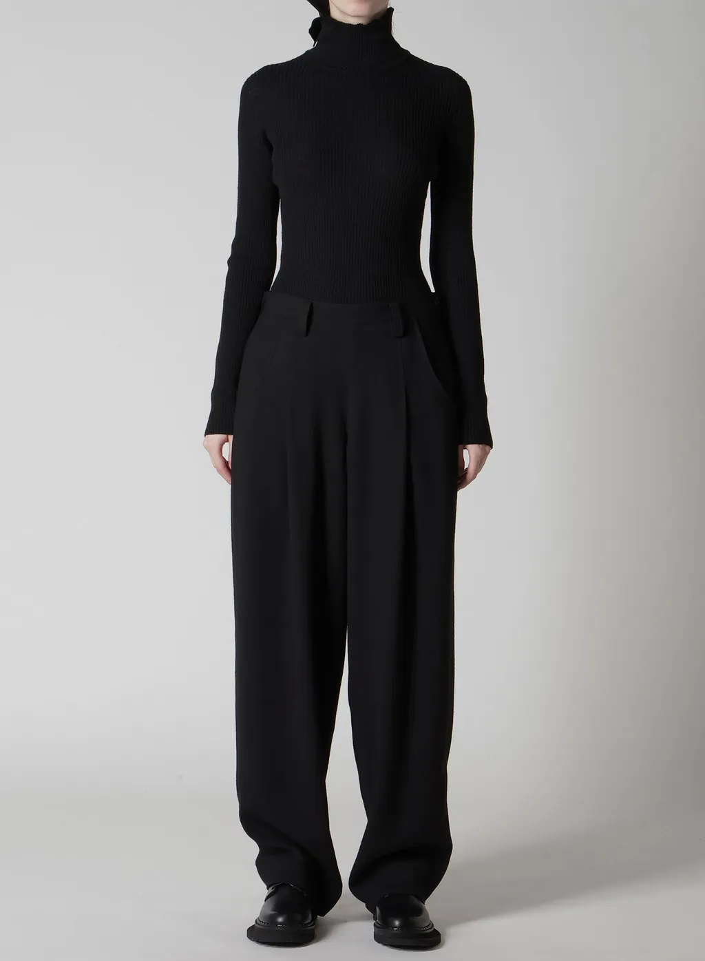 W/Ry Washer Processed Gauze Single Tuck Pants