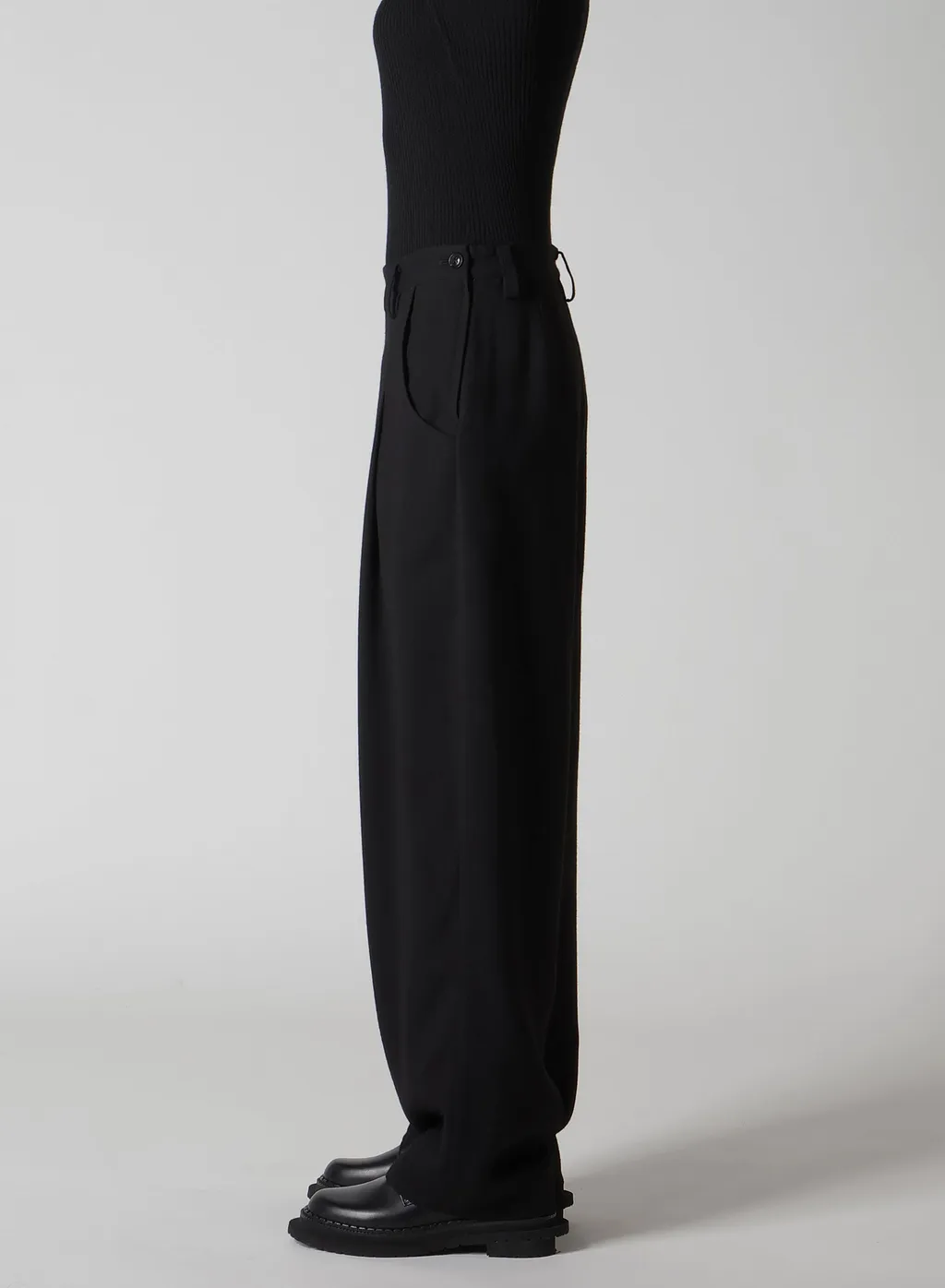 W/Ry Washer Processed Gauze Single Tuck Pants