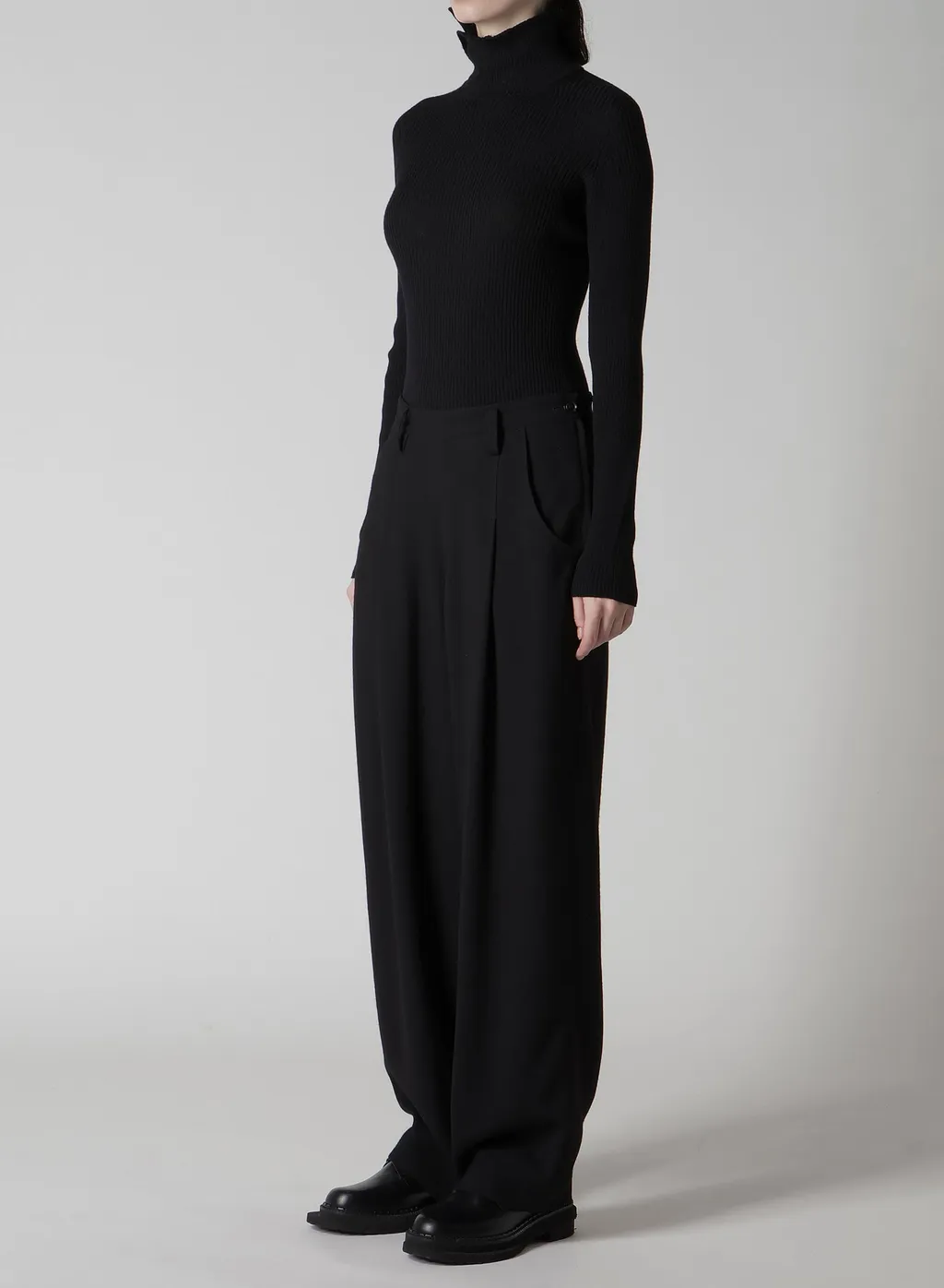 W/Ry Washer Processed Gauze Single Tuck Pants