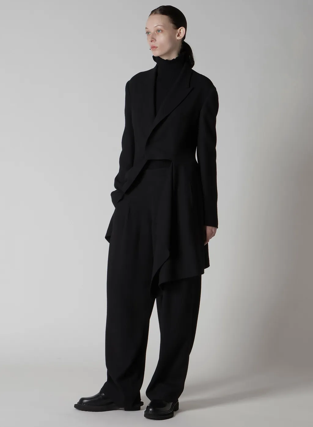 W/Ry Washer Processed Gauze Single Tuck Pants