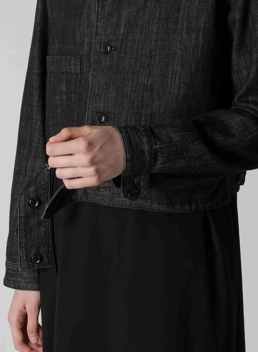 8Oz Denim Slit Collart Short Blouse