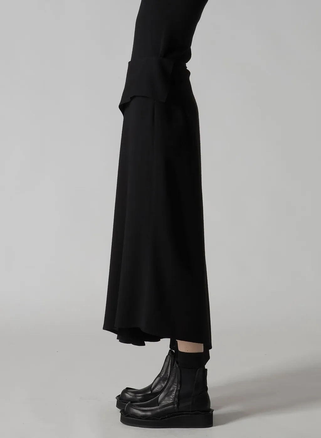 W/Ry Washer Processed Gauze Asymmetric Skirt