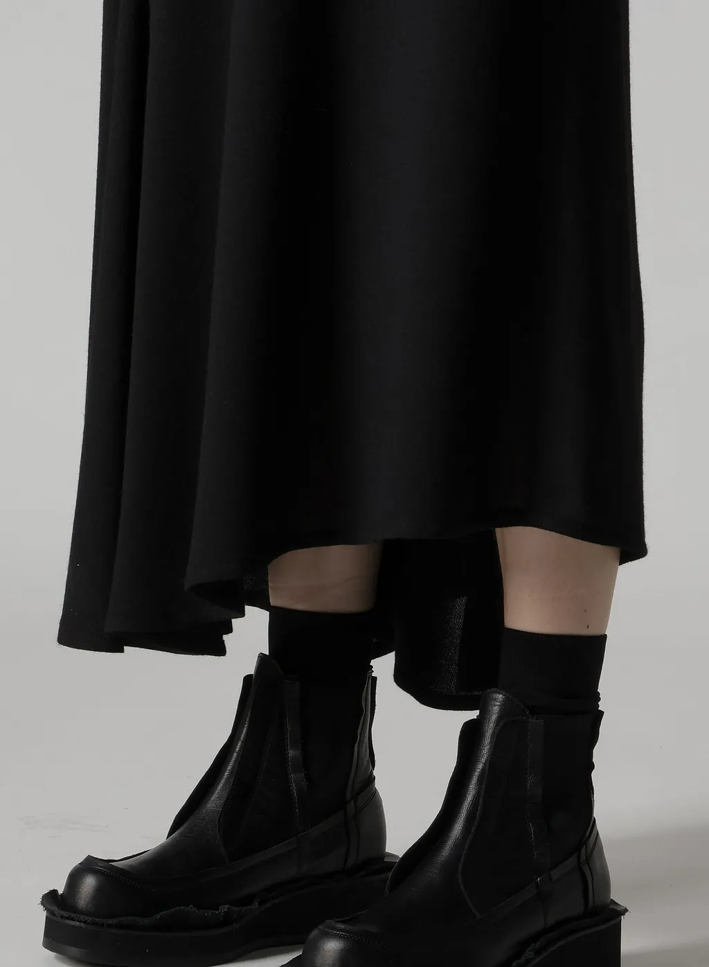 W/Ry Washer Processed Gauze Asymmetric Skirt