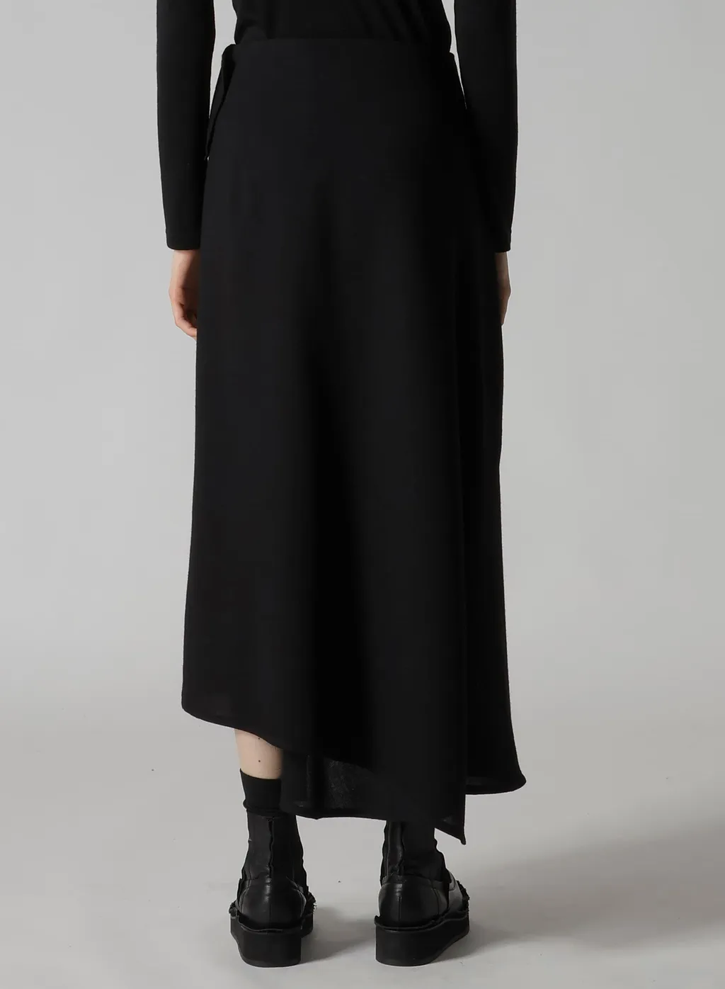 W/Ry Washer Processed Gauze Asymmetric Skirt