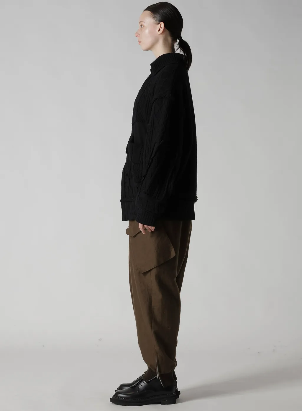 Deconstructed Design Cable Knit Cardigan