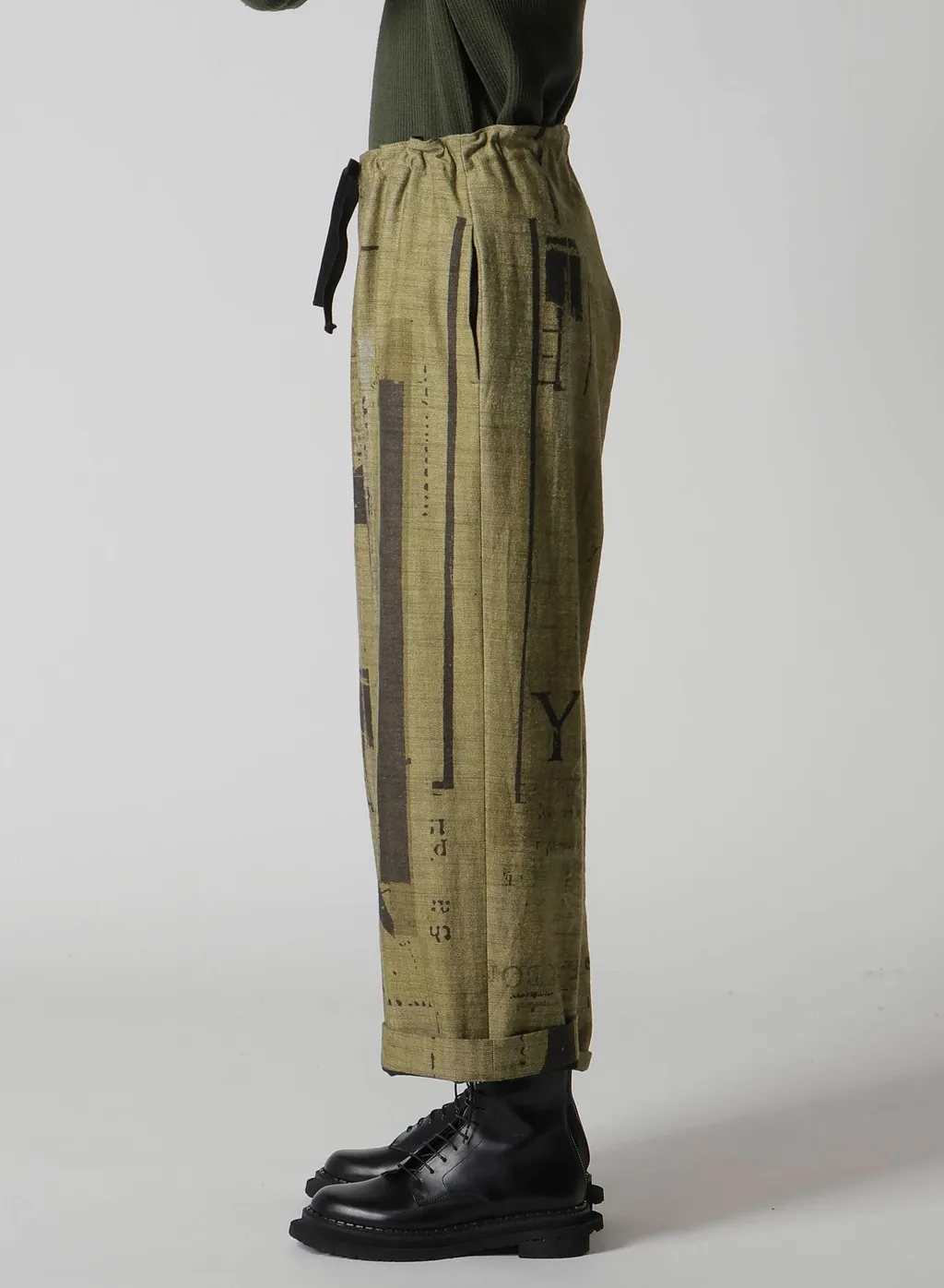8Oz Denim Collage Print Straight String Pants
