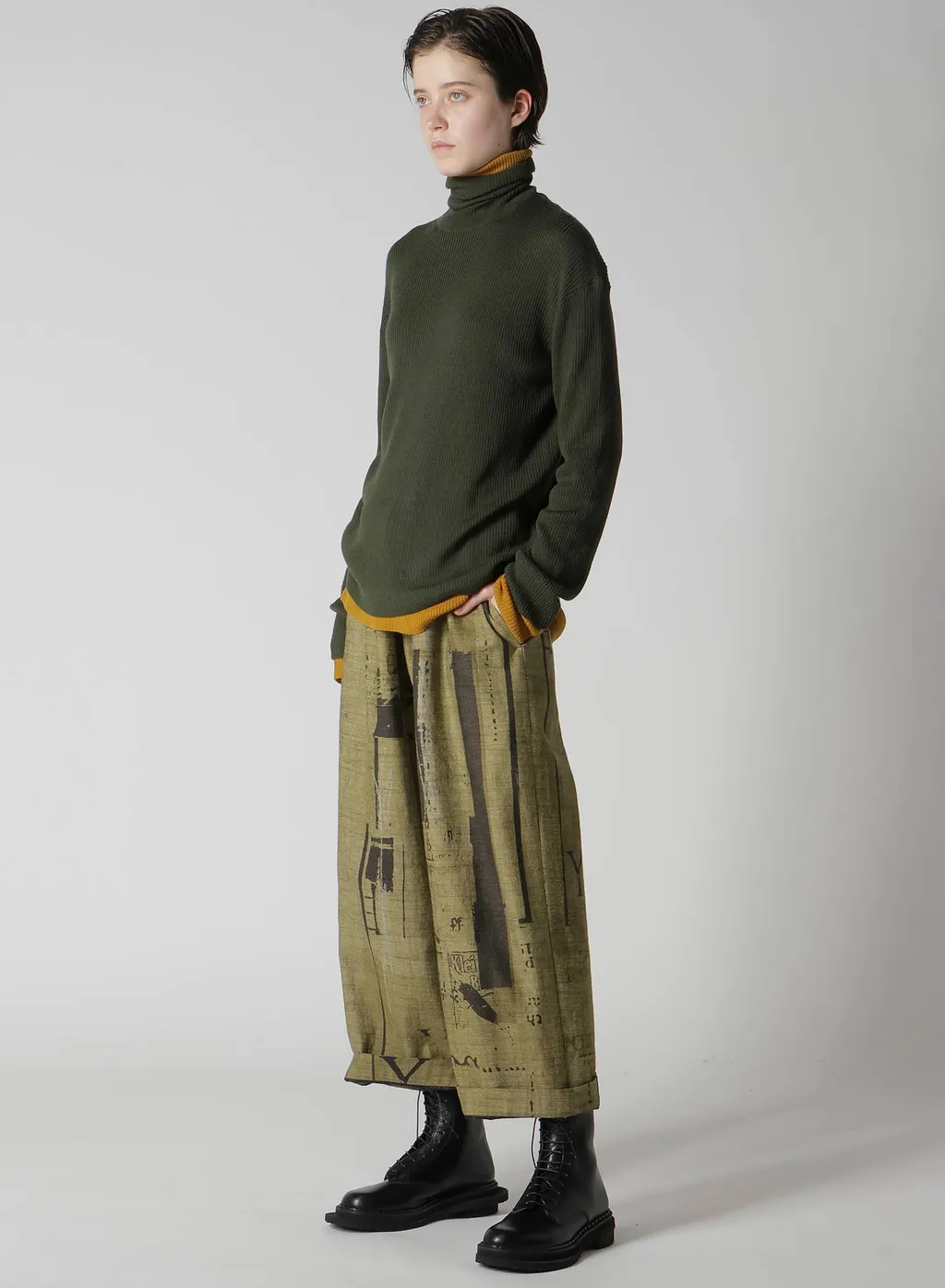 8Oz Denim Collage Print Straight String Pants