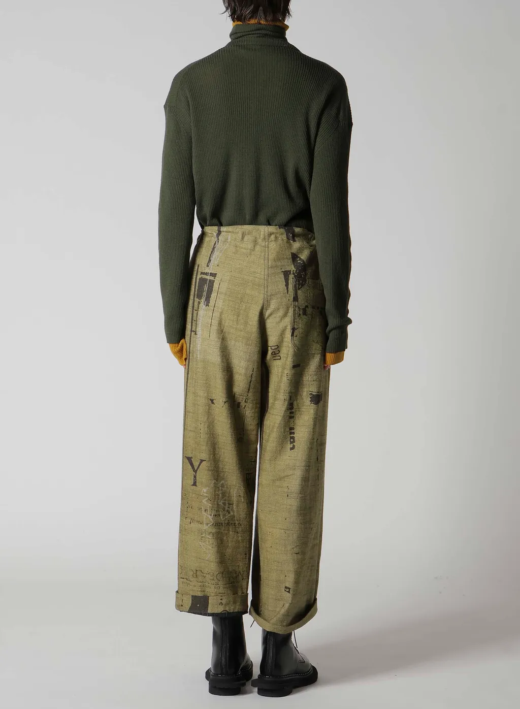 8Oz Denim Collage Print Straight String Pants