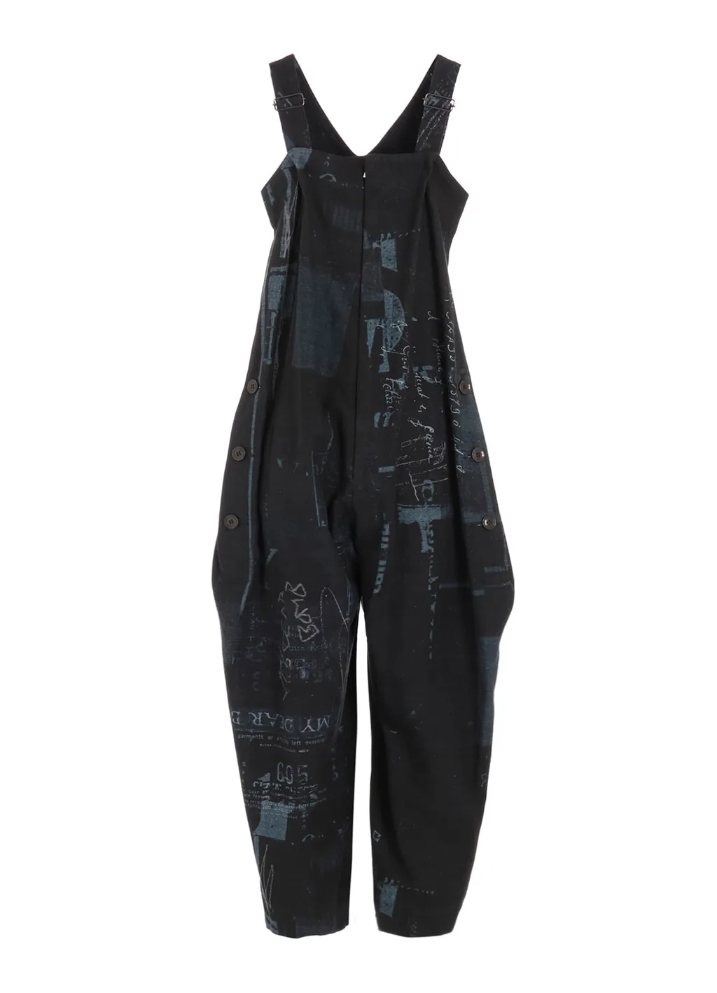 8Oz Denim Collage Print Overalls