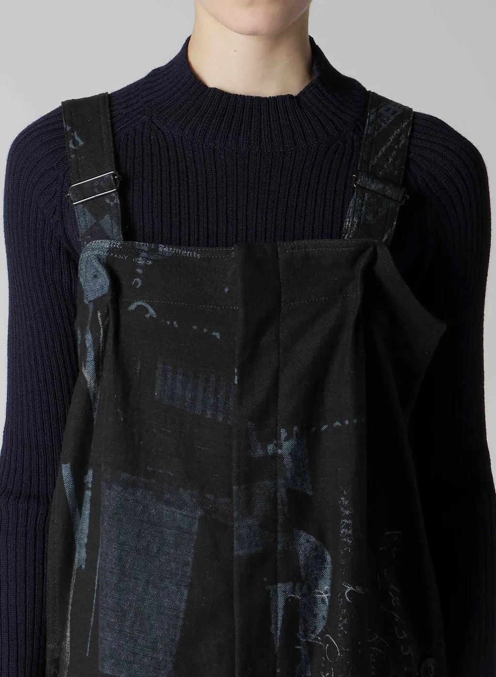 8Oz Denim Collage Print Overalls