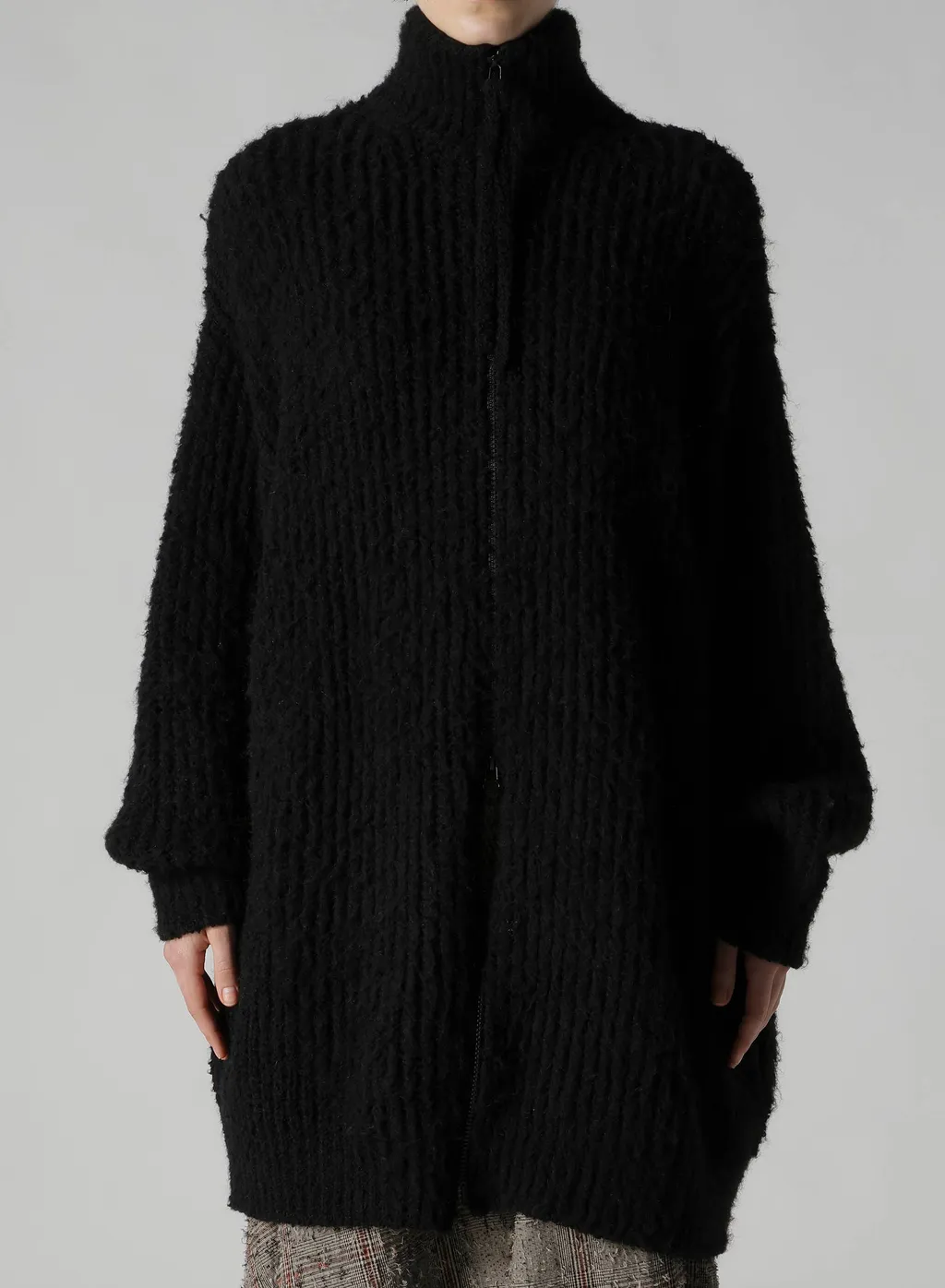 Fleece Raised Zip-Up Cardigan