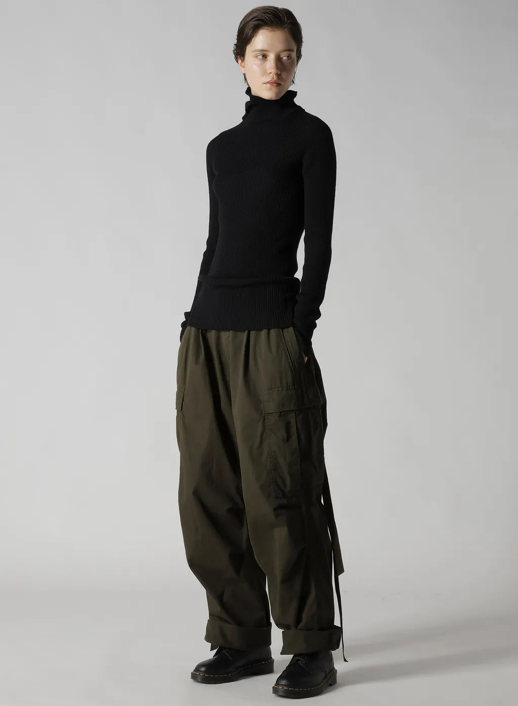 Double High Neck Rib Pullover