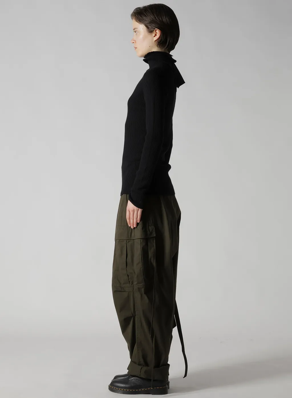 Double High Neck Rib Pullover