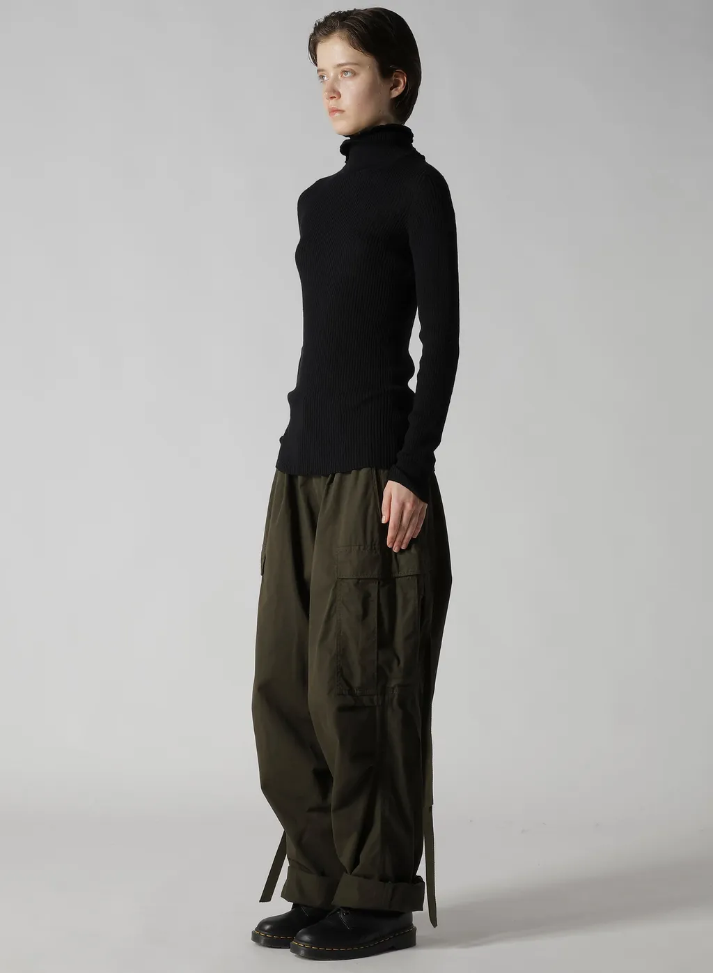 Double High Neck Rib Pullover