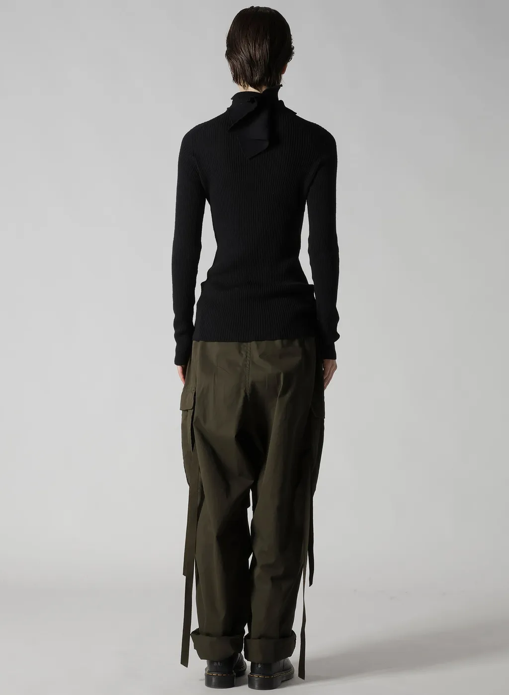 Double High Neck Rib Pullover
