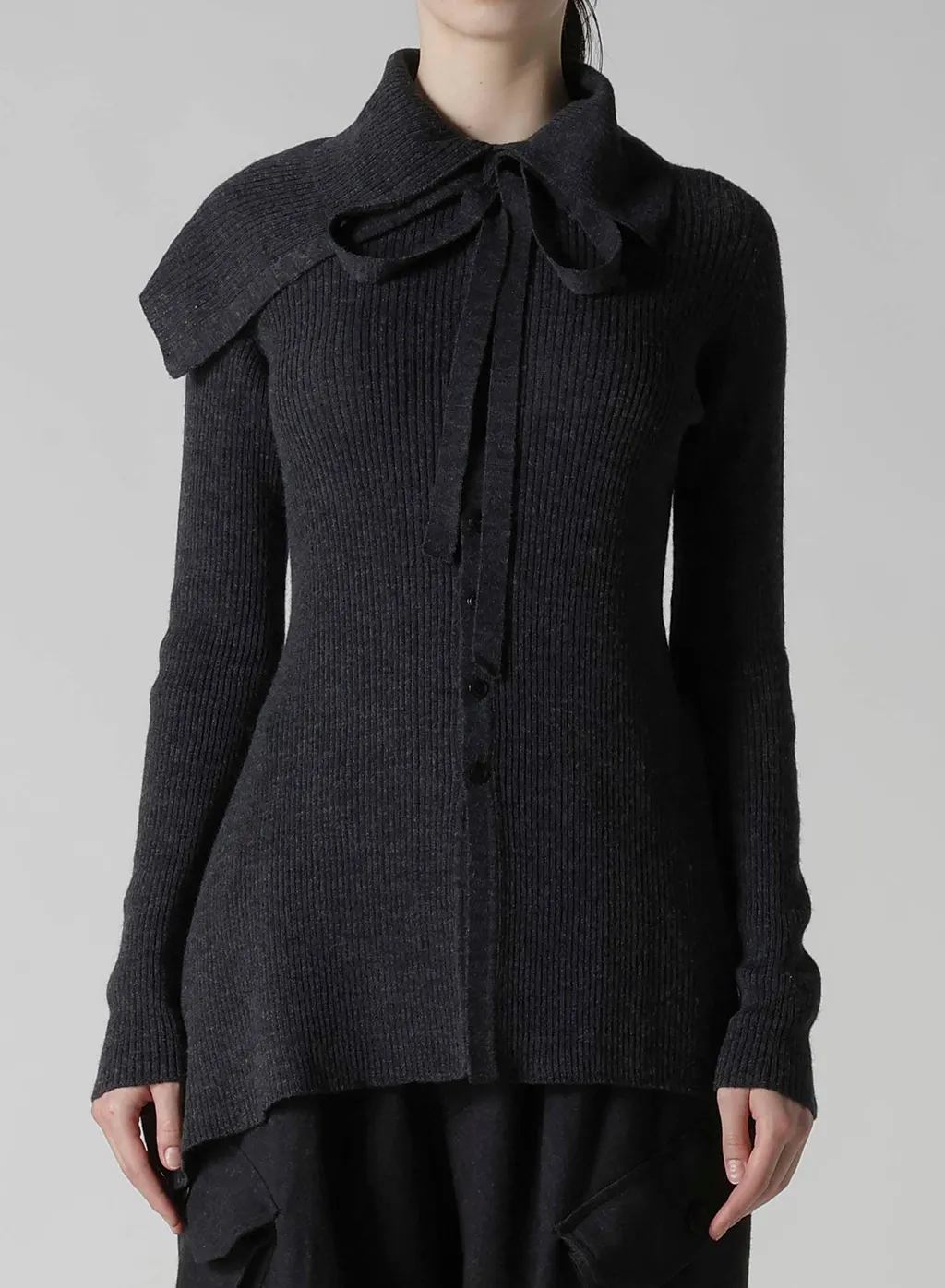 Double Collar Assymetric Cardigan