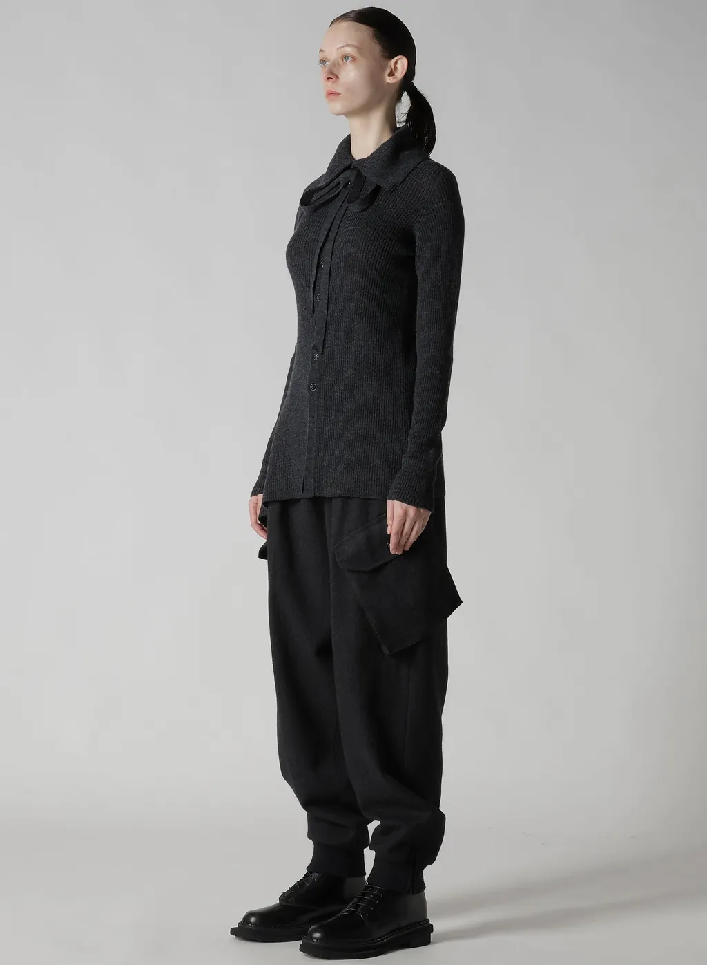 Double Collar Assymetric Cardigan