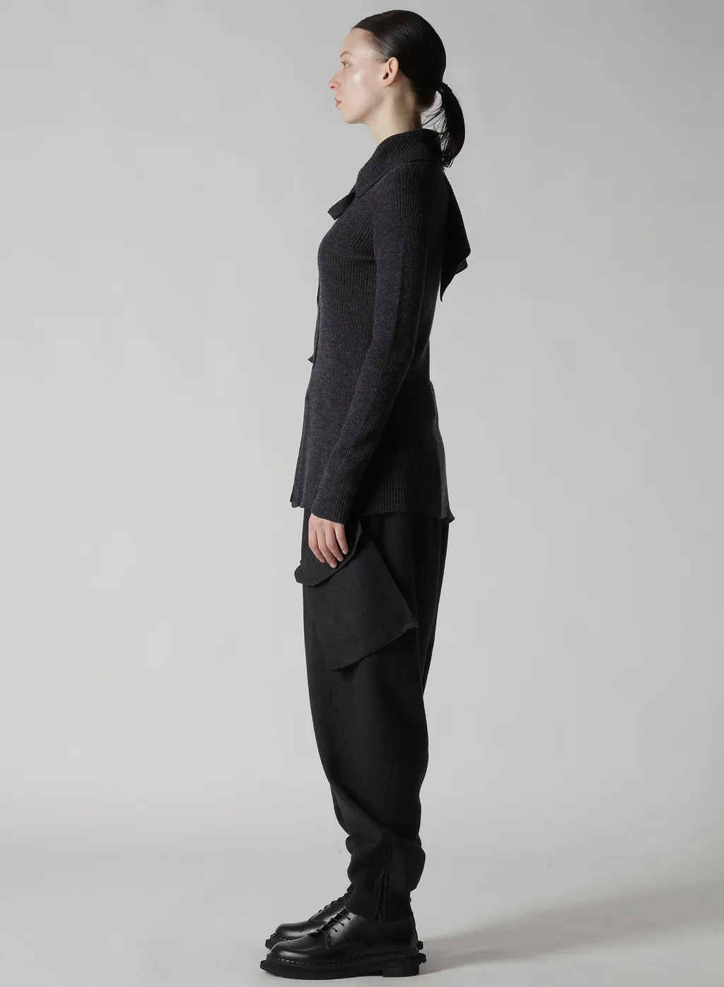 Double Collar Assymetric Cardigan