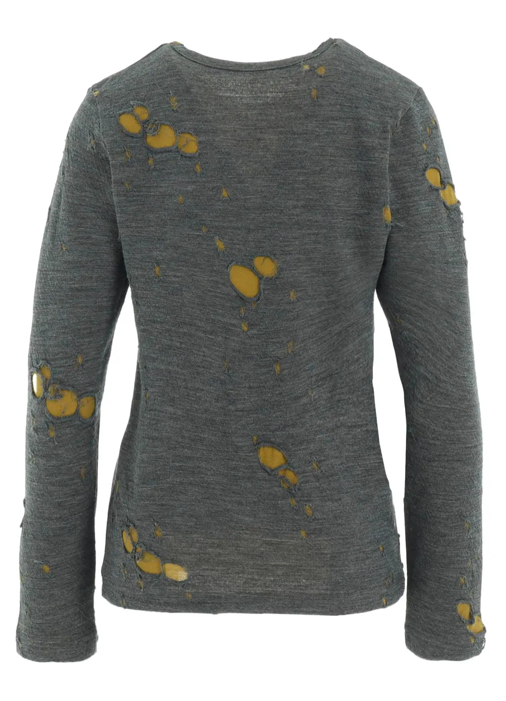 Bonded Hole Jq Round Neck Long T