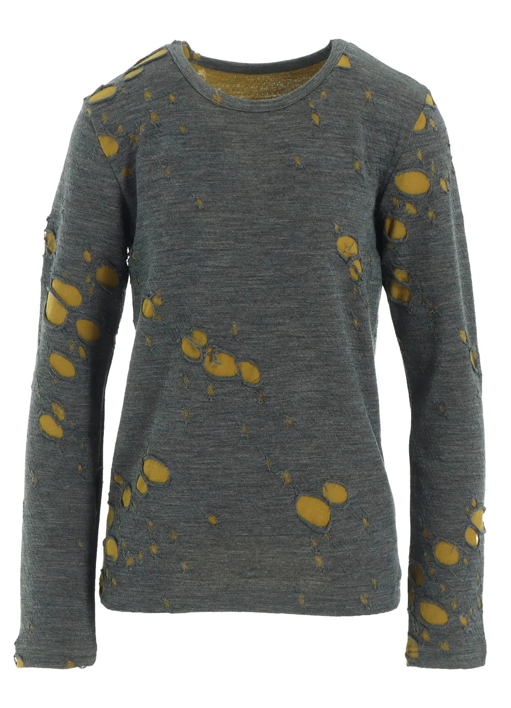 Bonded Hole Jq Round Neck Long T