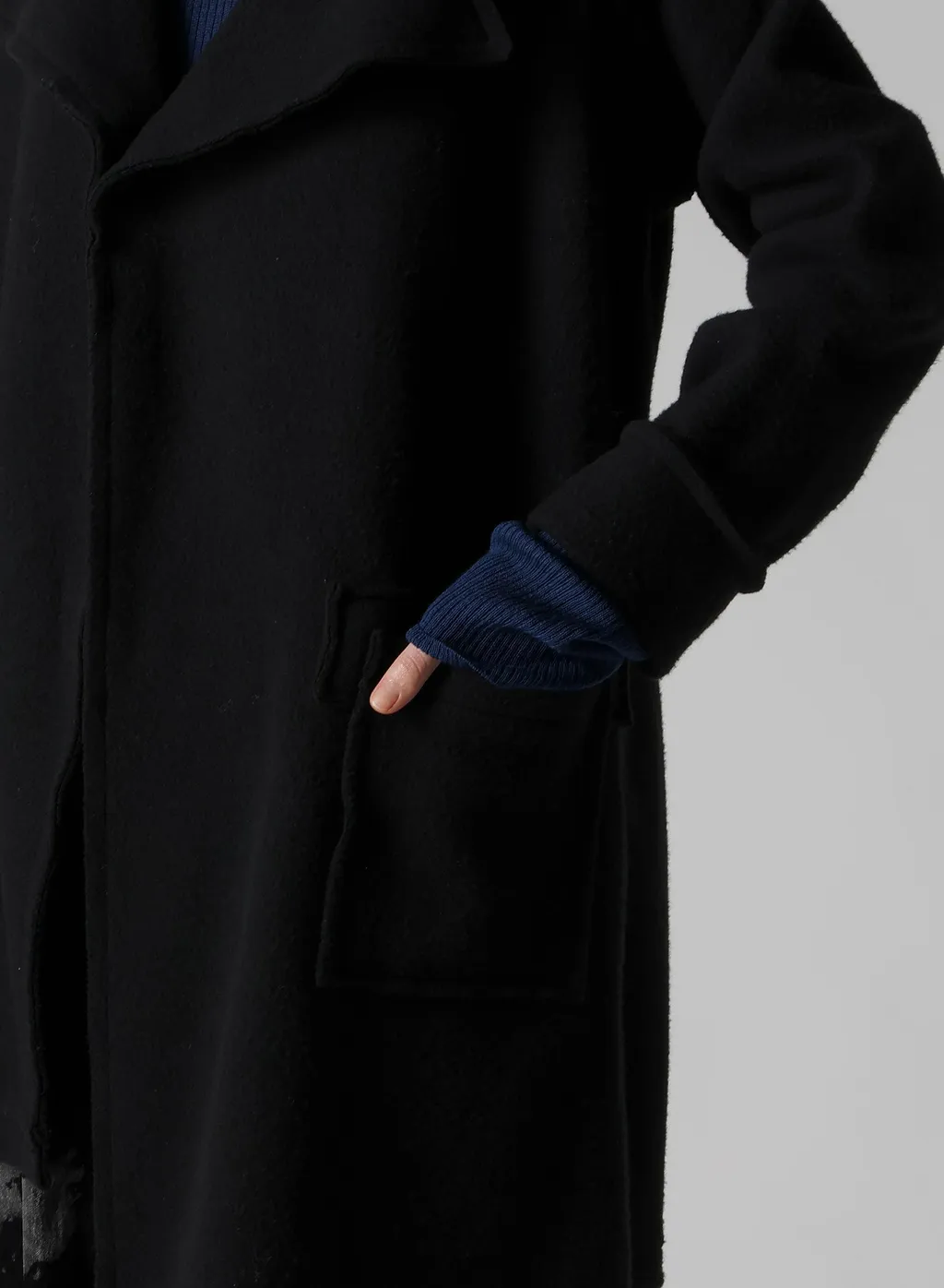 W/Ny Fleece Long Coat