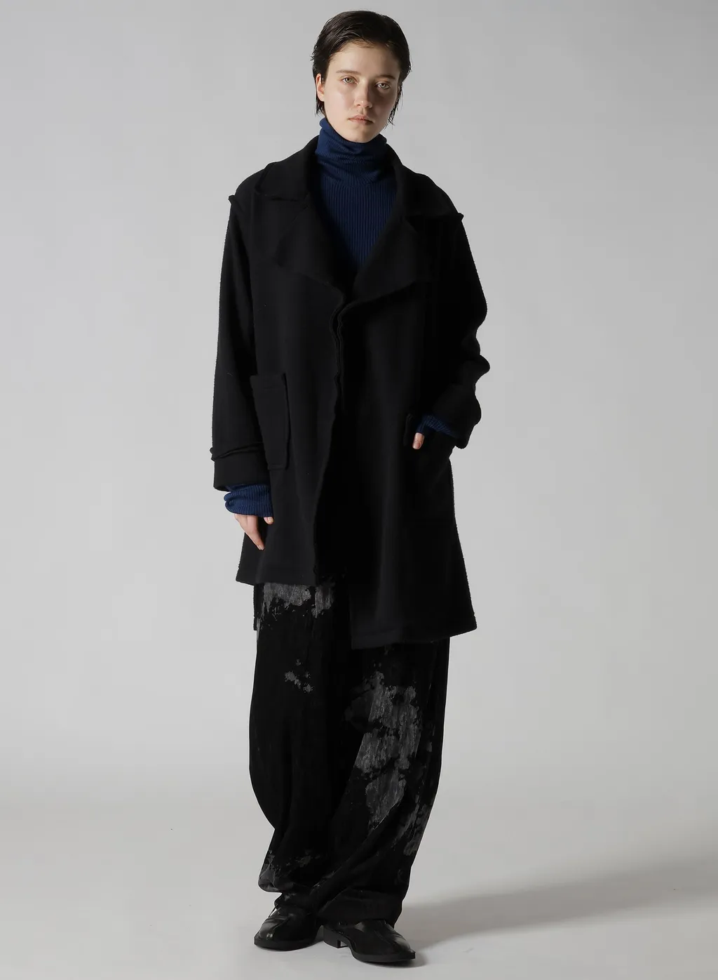 W/Ny Fleece Long Coat