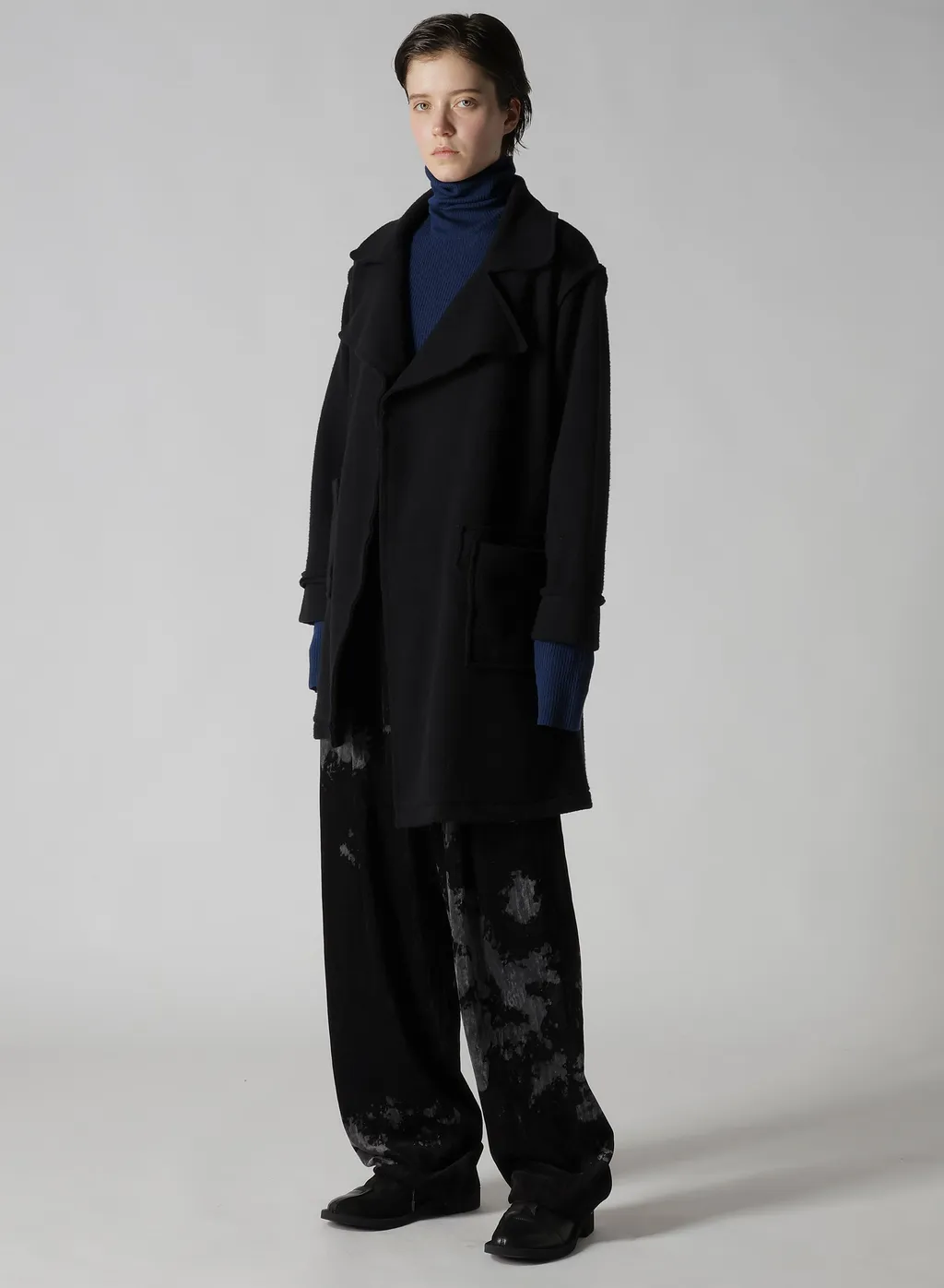 W/Ny Fleece Long Coat