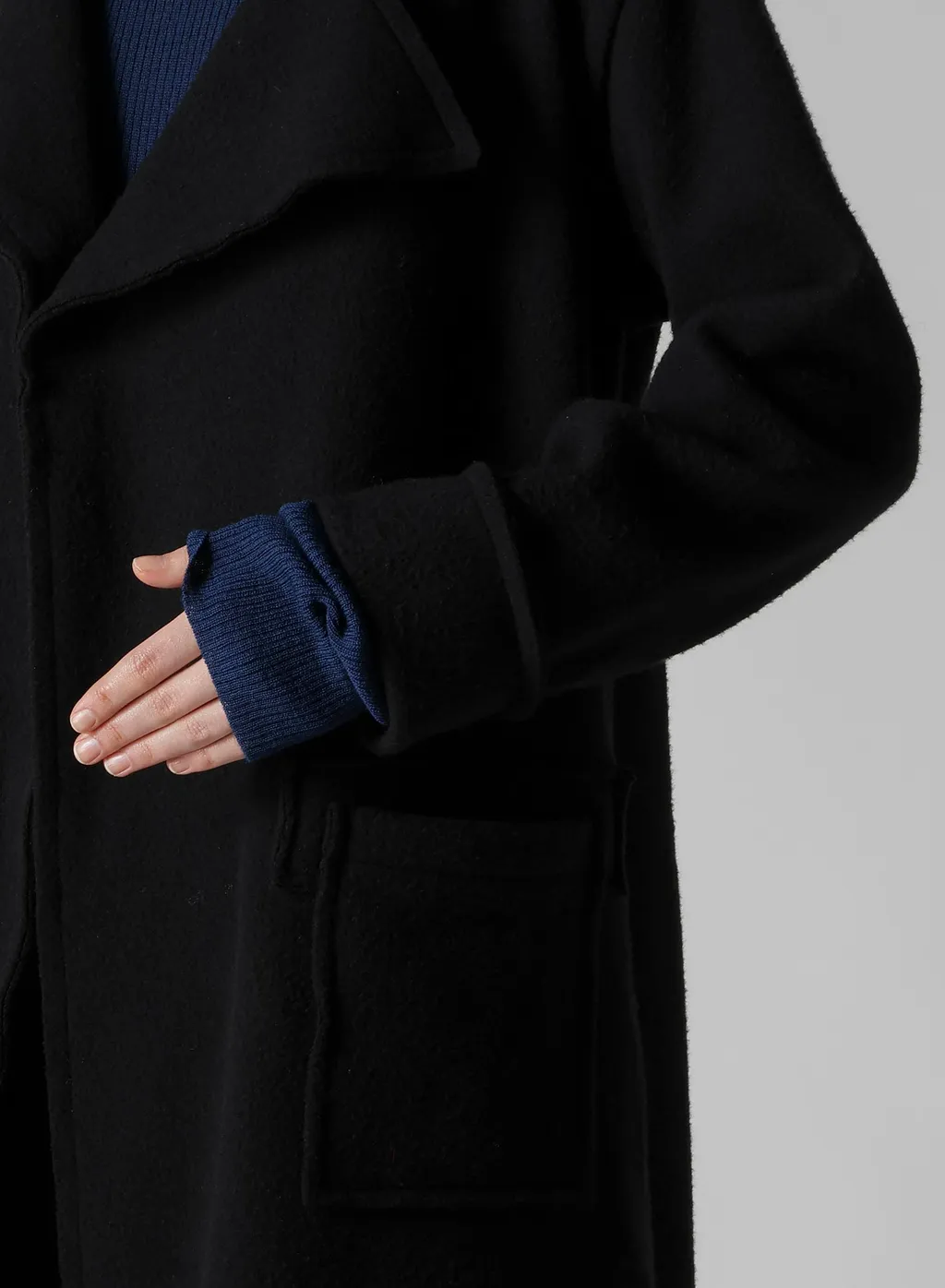 W/Ny Fleece Long Coat