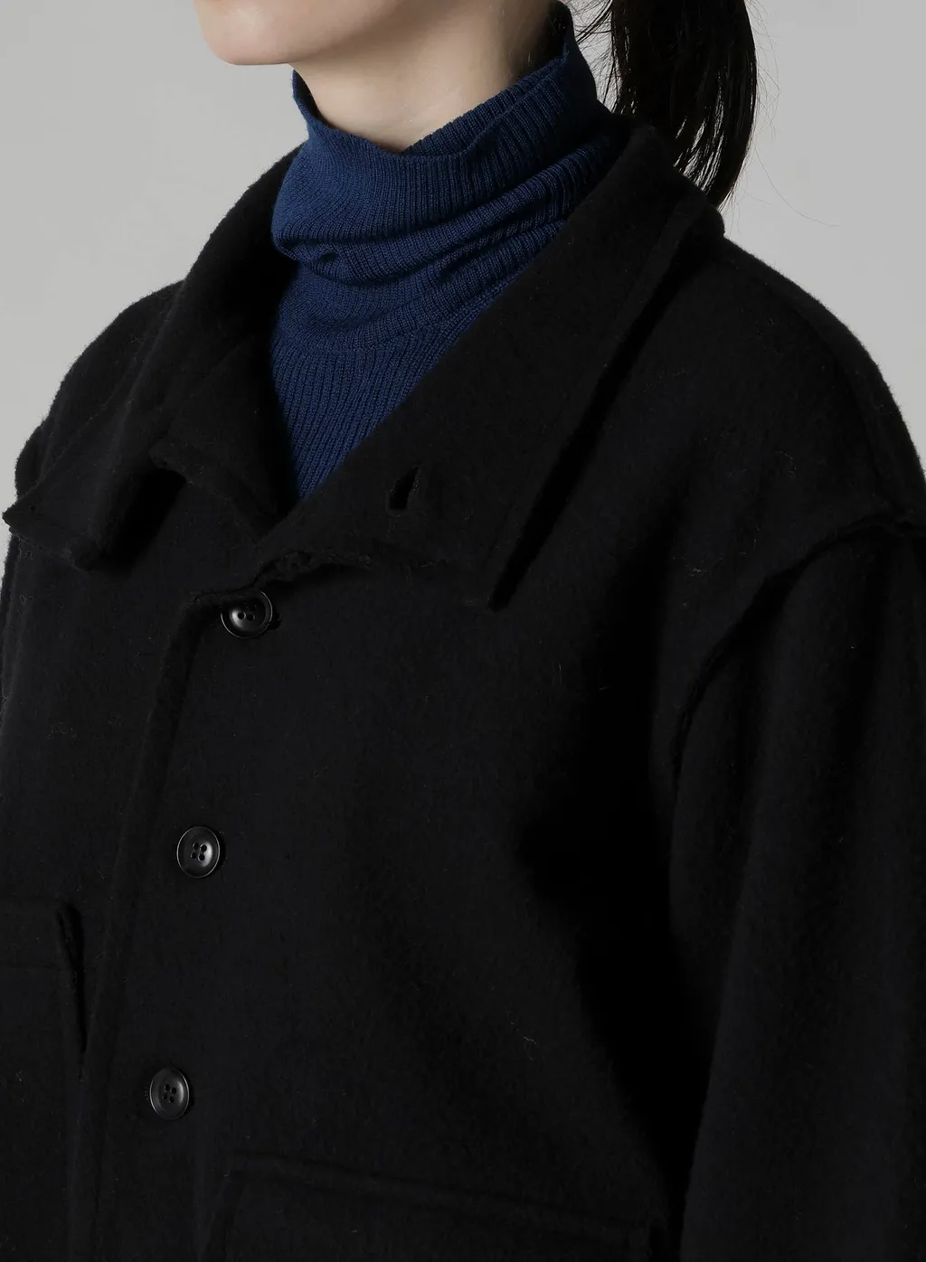 W/Ny Fleece Asymmetric Blouson