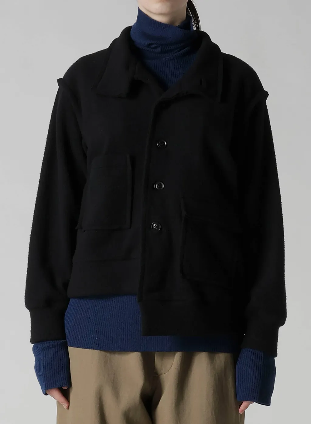 W/Ny Fleece Asymmetric Blouson