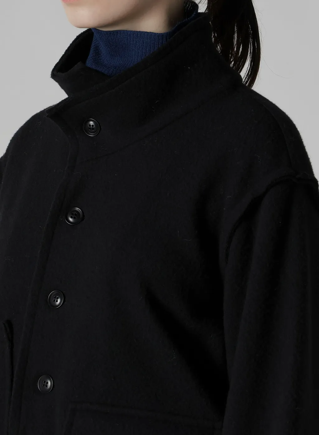 W/Ny Fleece Asymmetric Blouson