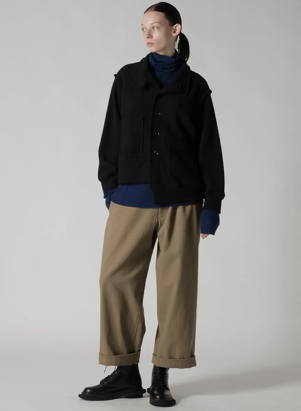 W/Ny Fleece Asymmetric Blouson