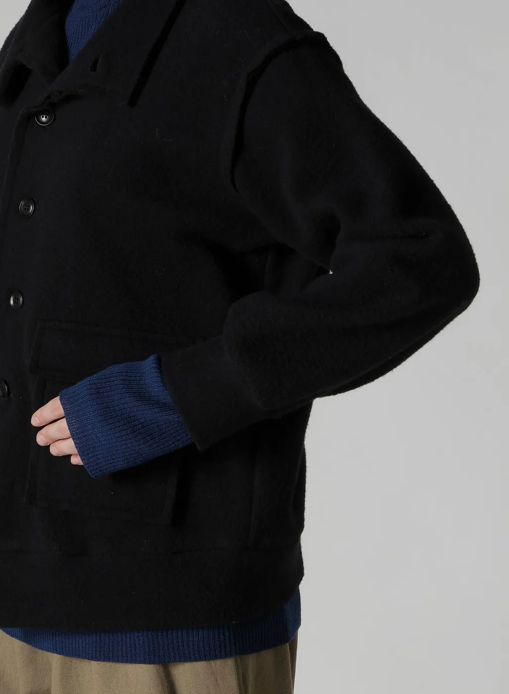 W/Ny Fleece Asymmetric Blouson