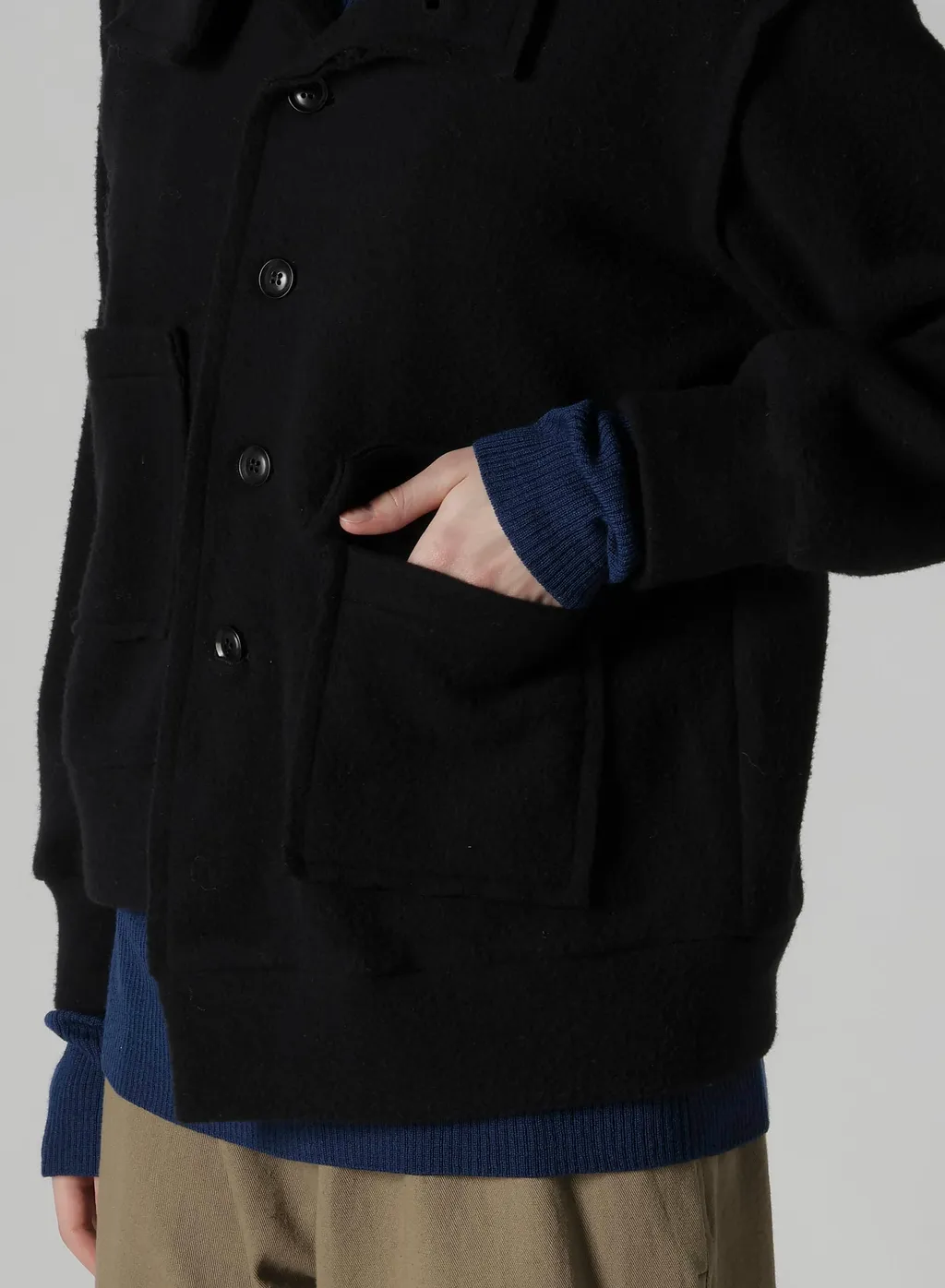W/Ny Fleece Asymmetric Blouson