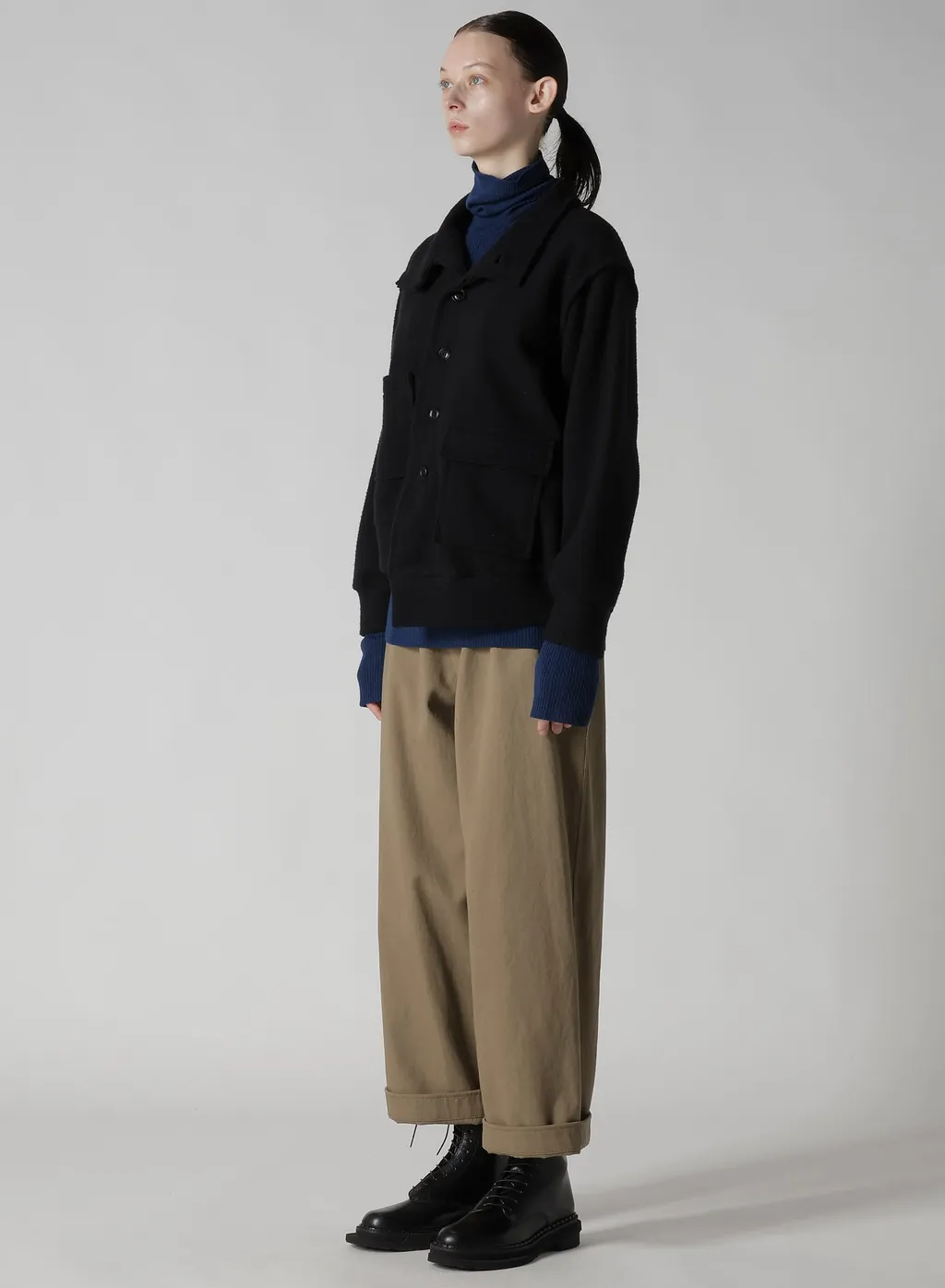 W/Ny Fleece Asymmetric Blouson