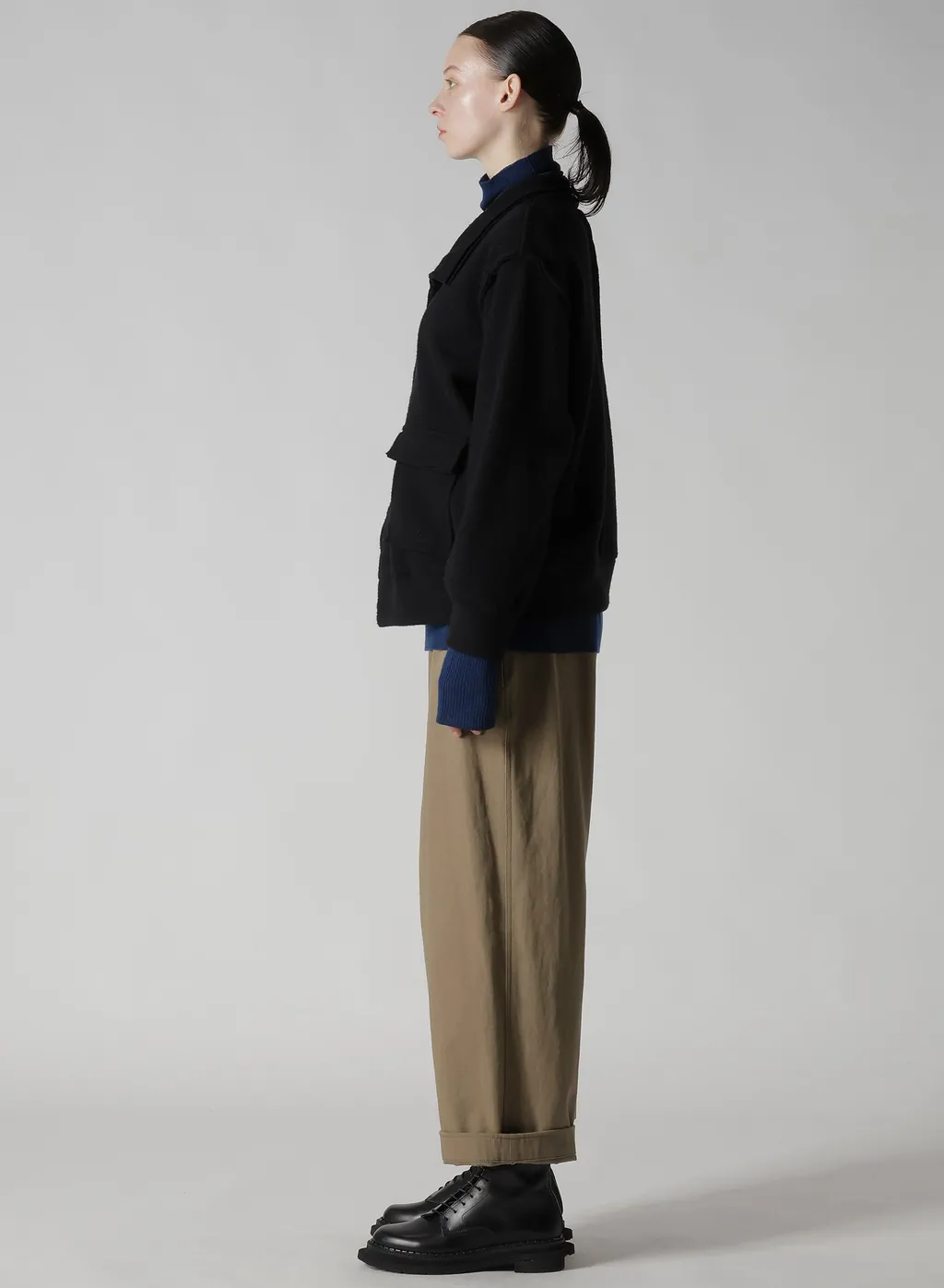 W/Ny Fleece Asymmetric Blouson