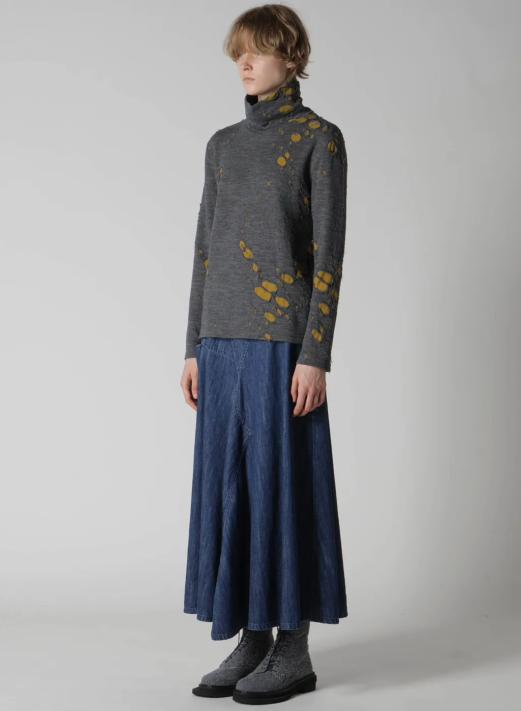 Bonded Hole Jq High Neck Long T