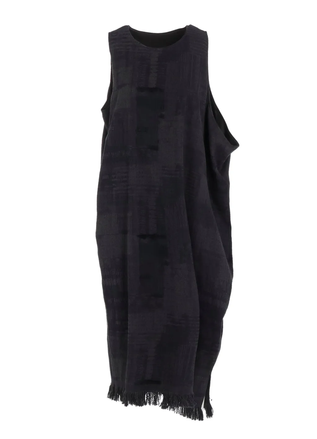 Patchwork Jacquard Asymmetric Sleeveless Dress