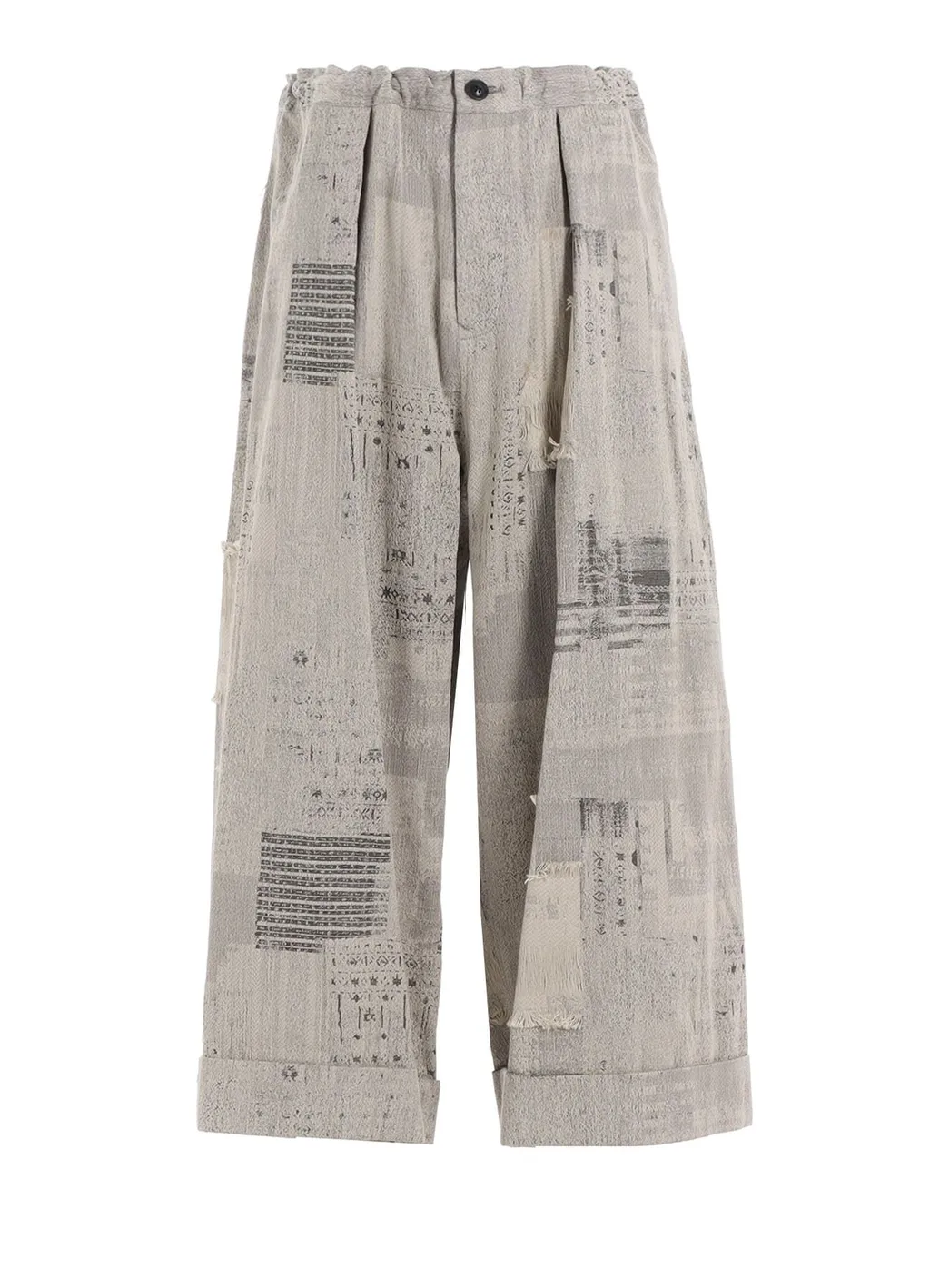 Patchwork Jq Front Tucked Pants
